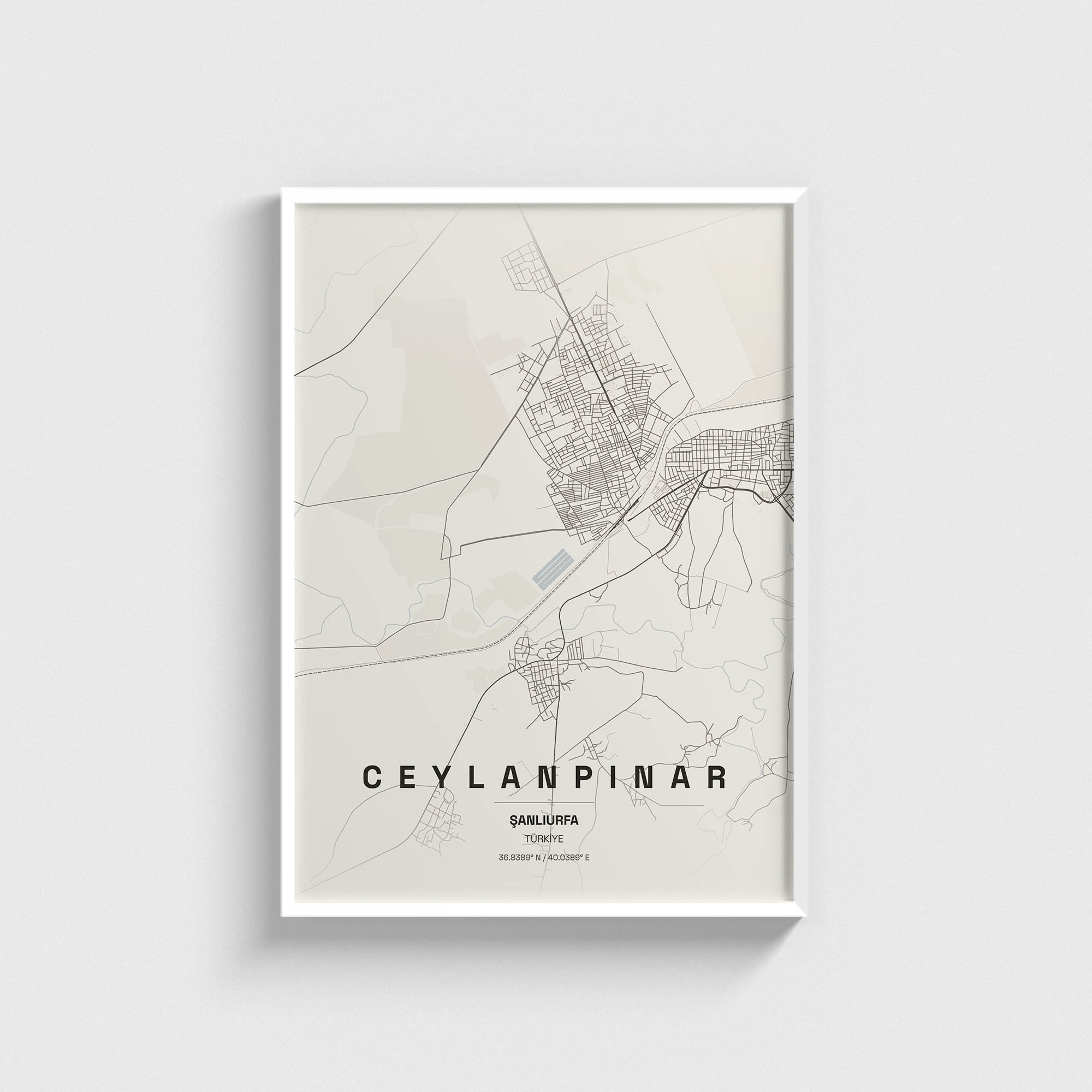 Şanlıurfa Ceylanpınar İlçe Haritası Posteri - Görsel 2