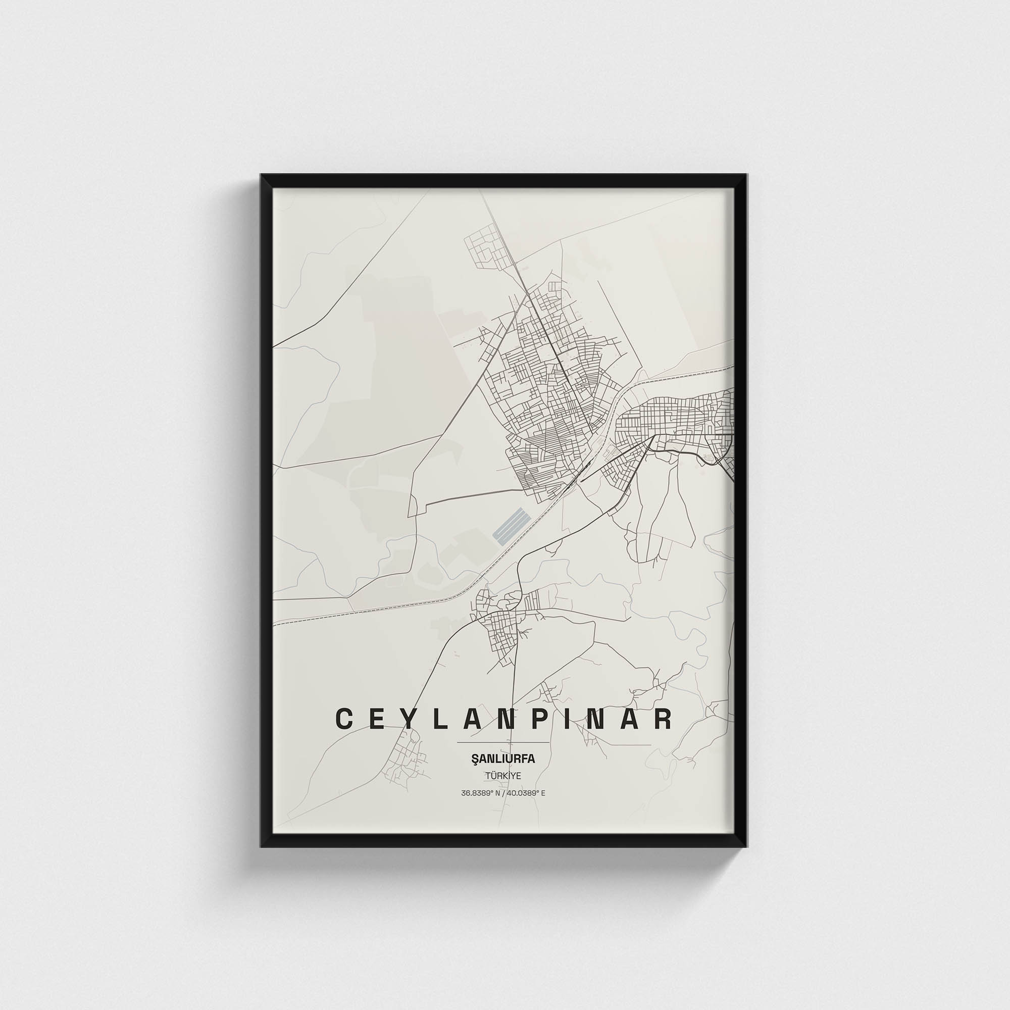 Şanlıurfa Ceylanpınar İlçe Haritası Posteri