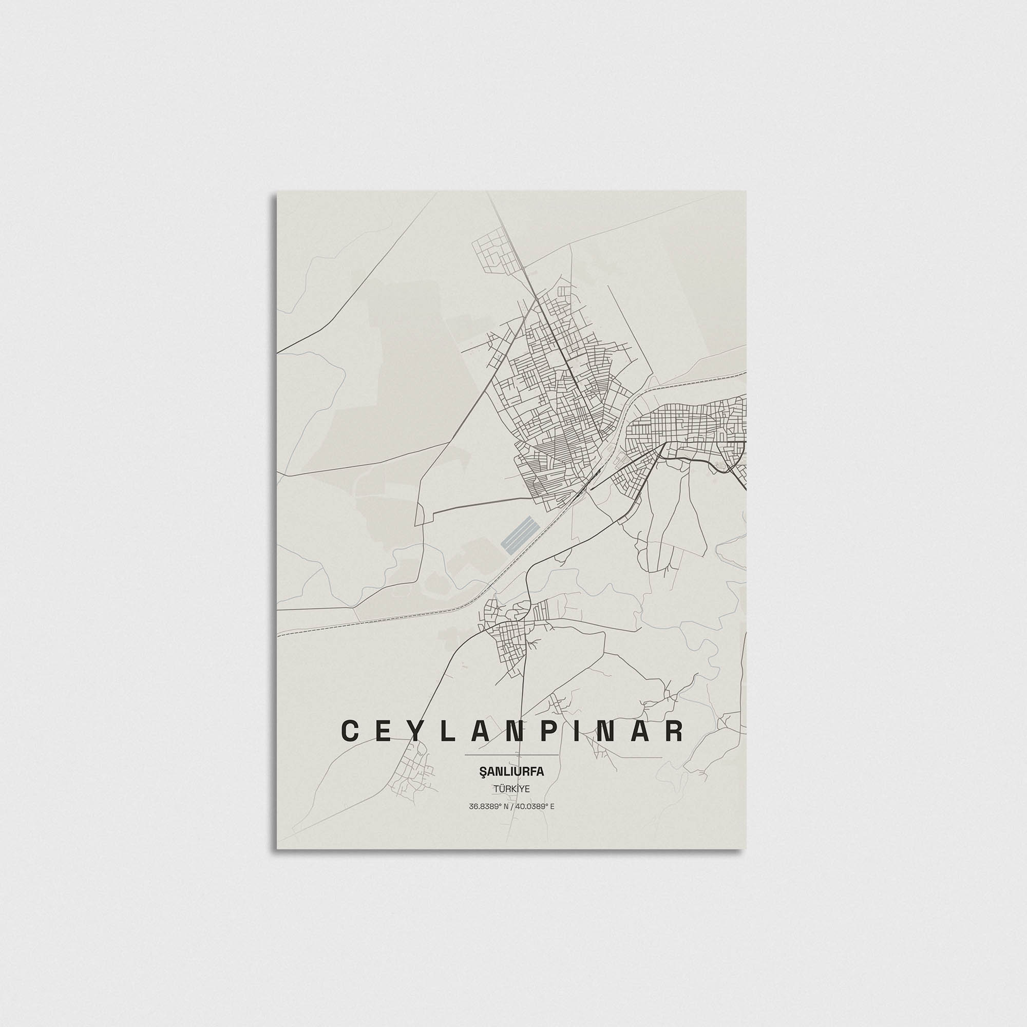 Şanlıurfa Ceylanpınar İlçe Haritası Posteri - Görsel 3
