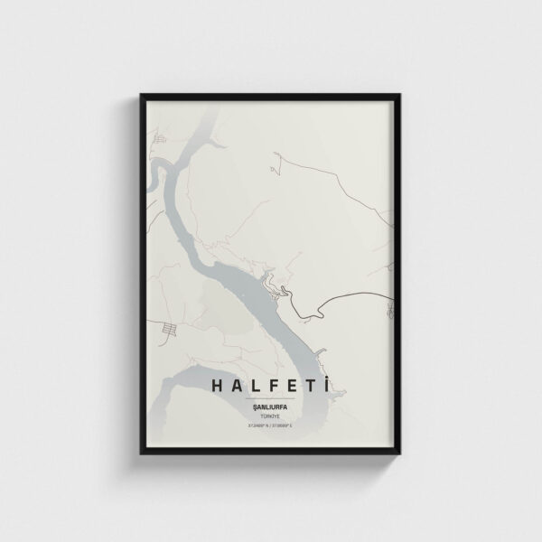 Şanlıurfa Halfeti İlçe Haritası Posteri
