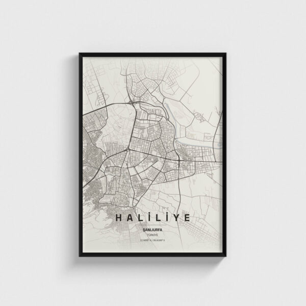 Şanlıurfa Haliliye İlçe Haritası Posteri