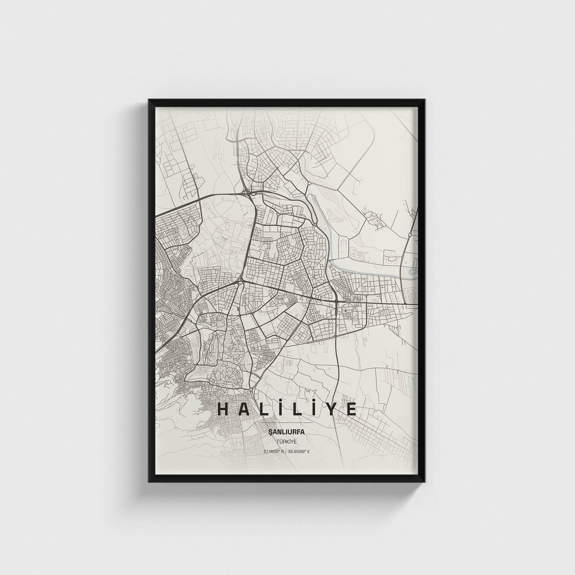 Şanlıurfa Haliliye İlçe Haritası Posteri