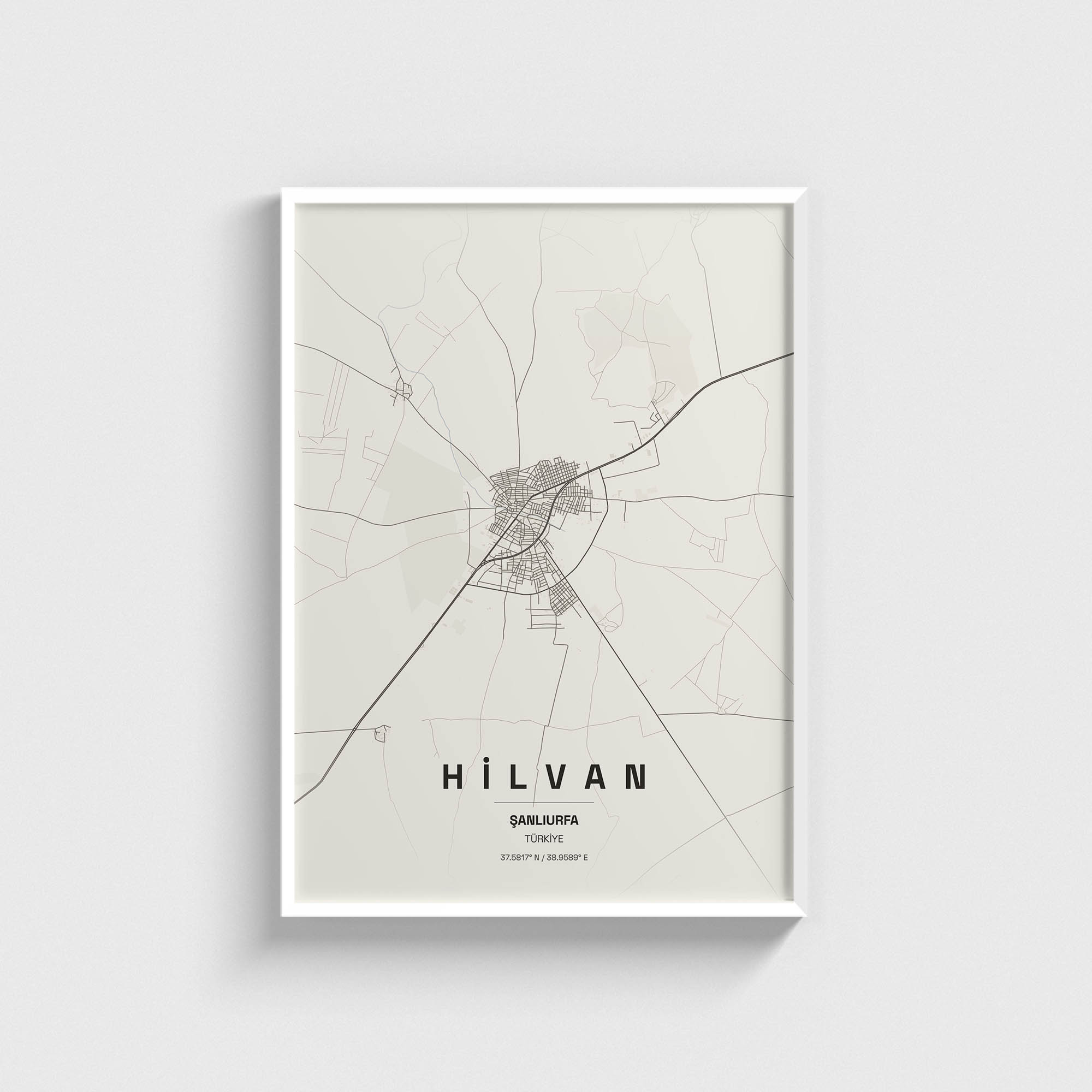 Şanlıurfa Hilvan İlçe Haritası Posteri - Görsel 2