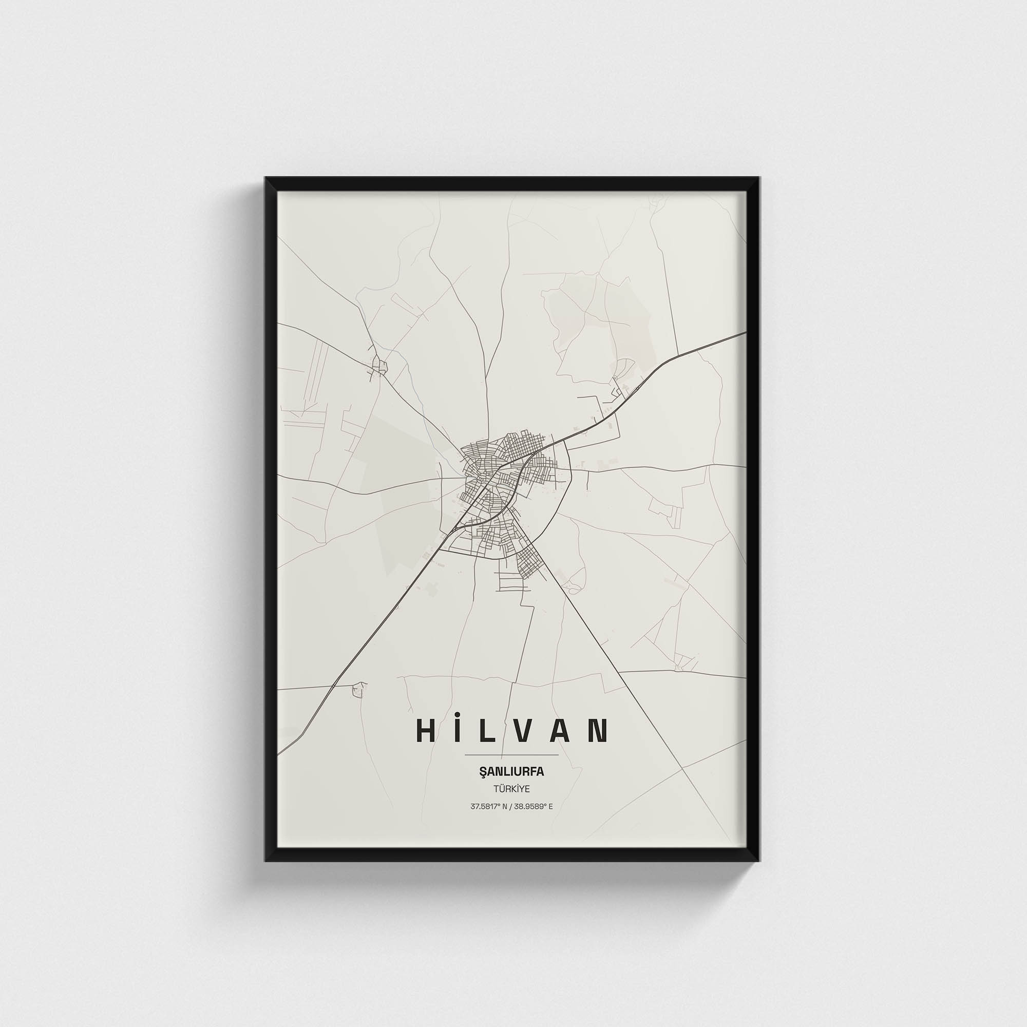 Şanlıurfa Hilvan İlçe Haritası Posteri