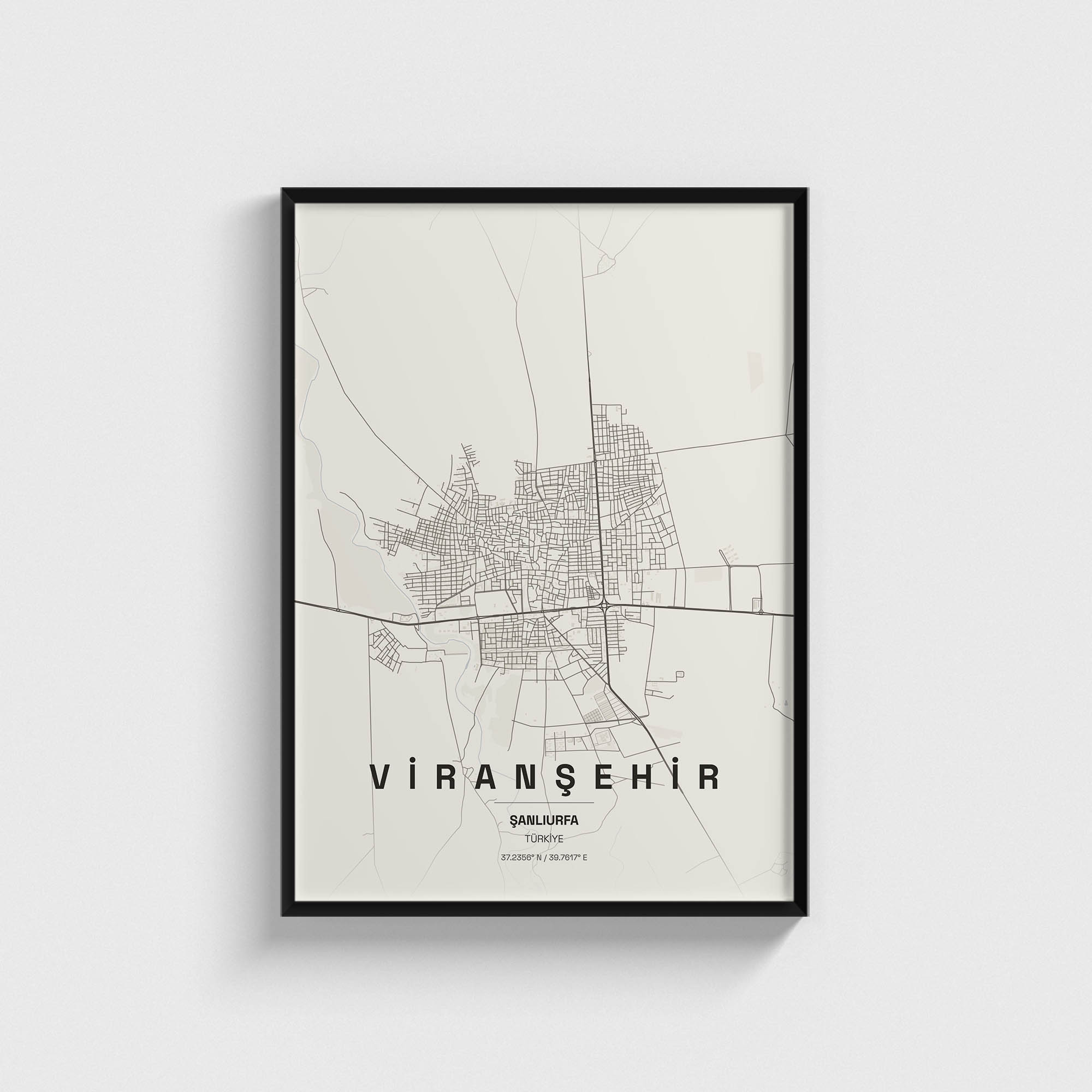 Şanlıurfa Viranşehir İlçe Haritası Posteri