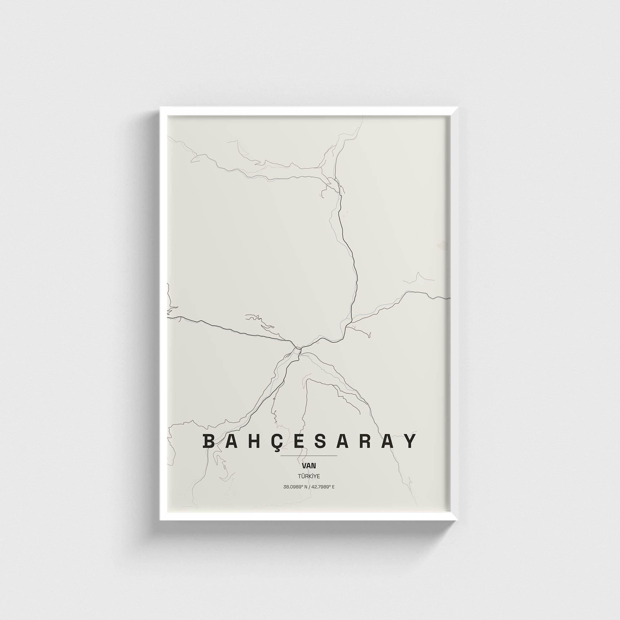 Van Bahçesaray İlçe Haritası Posteri - Görsel 2