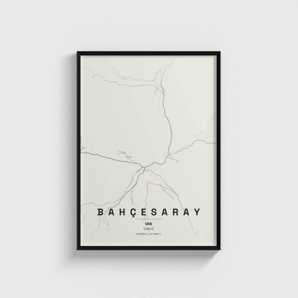 Van Bahçesaray İlçe Haritası Posteri