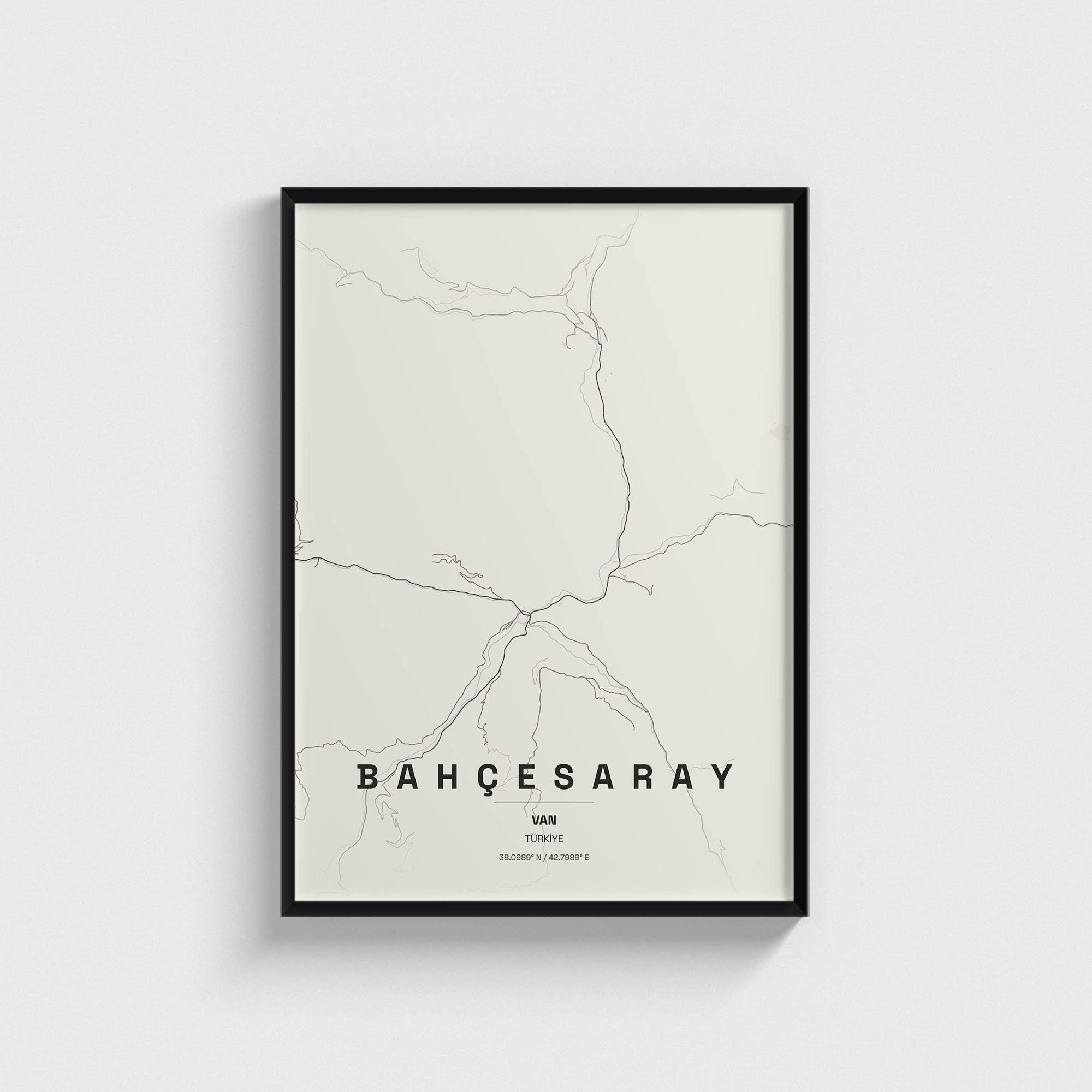 Van Bahçesaray İlçe Haritası Posteri