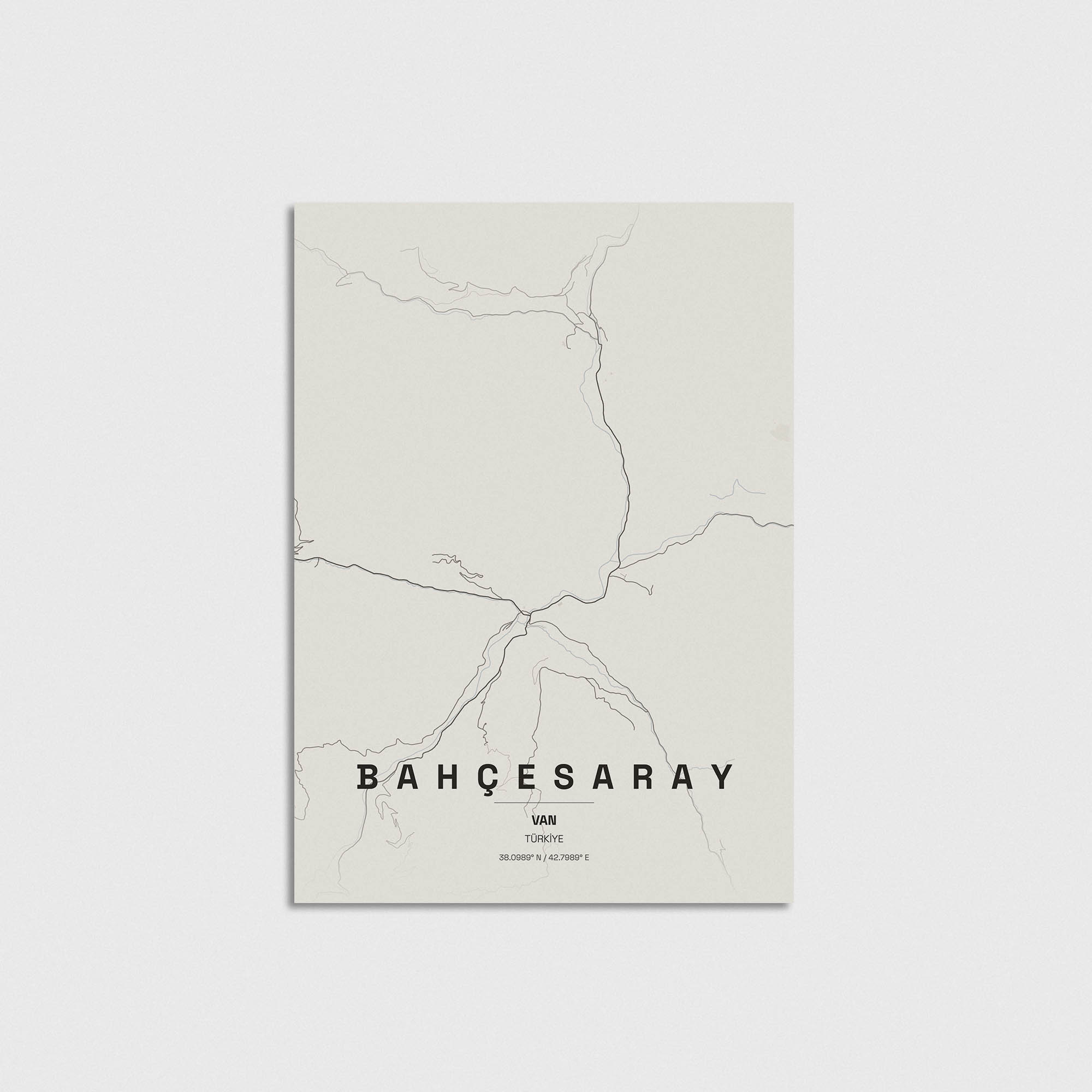 Van Bahçesaray İlçe Haritası Posteri - Görsel 3
