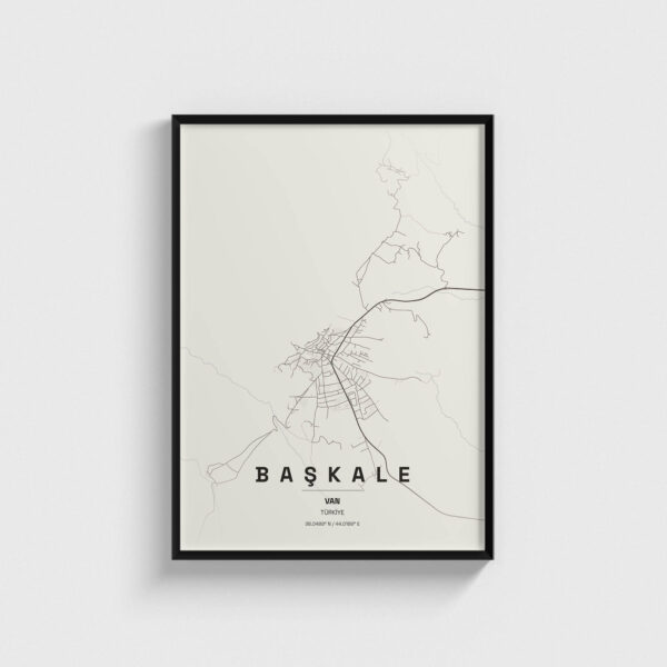 Van Başkale İlçe Haritası Posteri