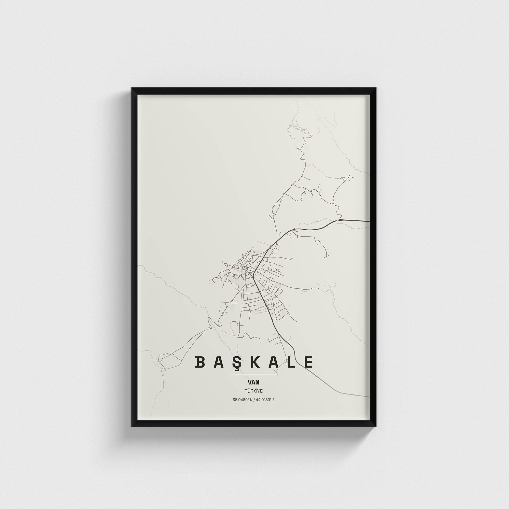 Van Başkale İlçe Haritası Posteri