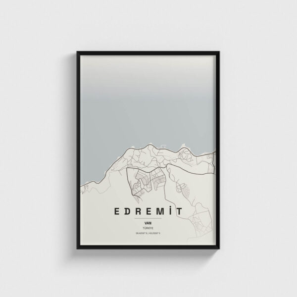 Van Edremit İlçe Haritası Posteri