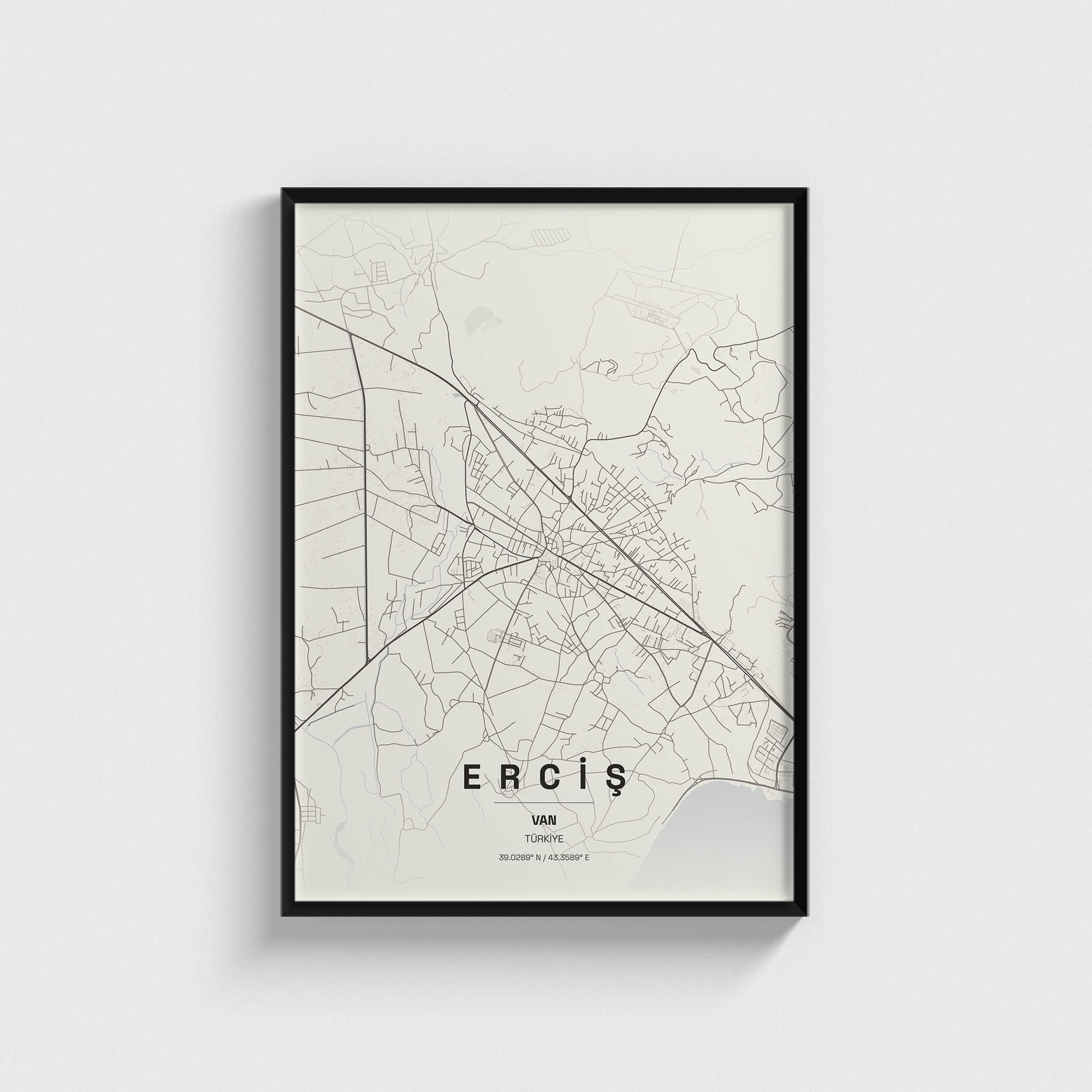 Van Erciş İlçe Haritası Posteri