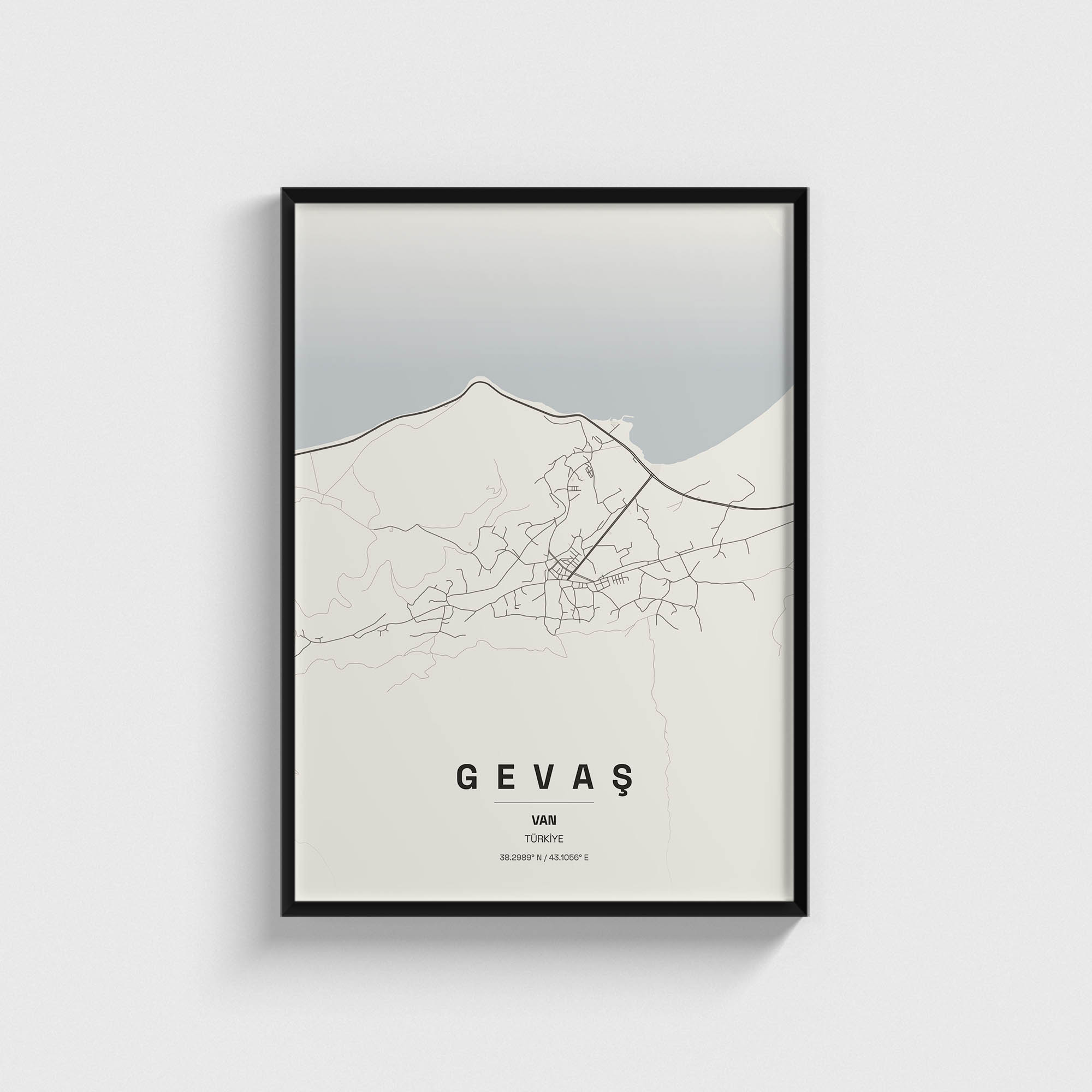 Van Gevaş İlçe Haritası Posteri
