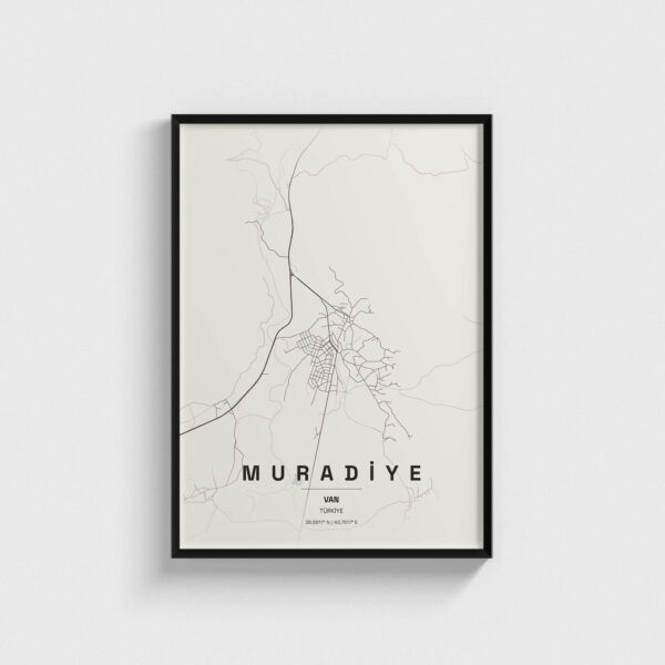 Van Muradiye İlçe Haritası Posteri