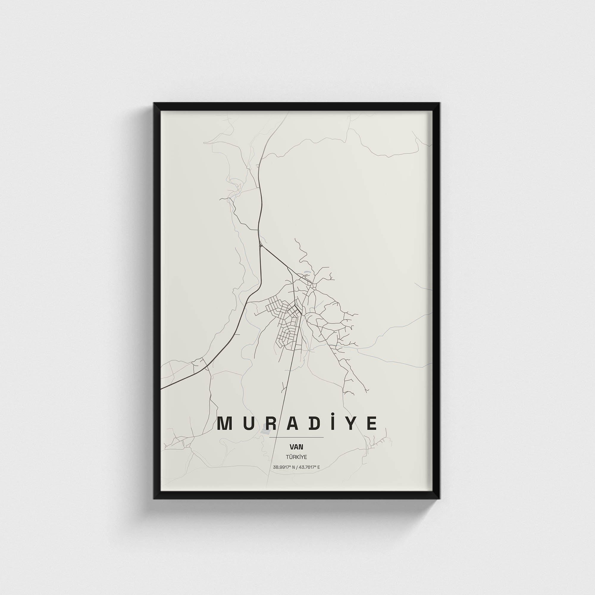 Van Muradiye İlçe Haritası Posteri