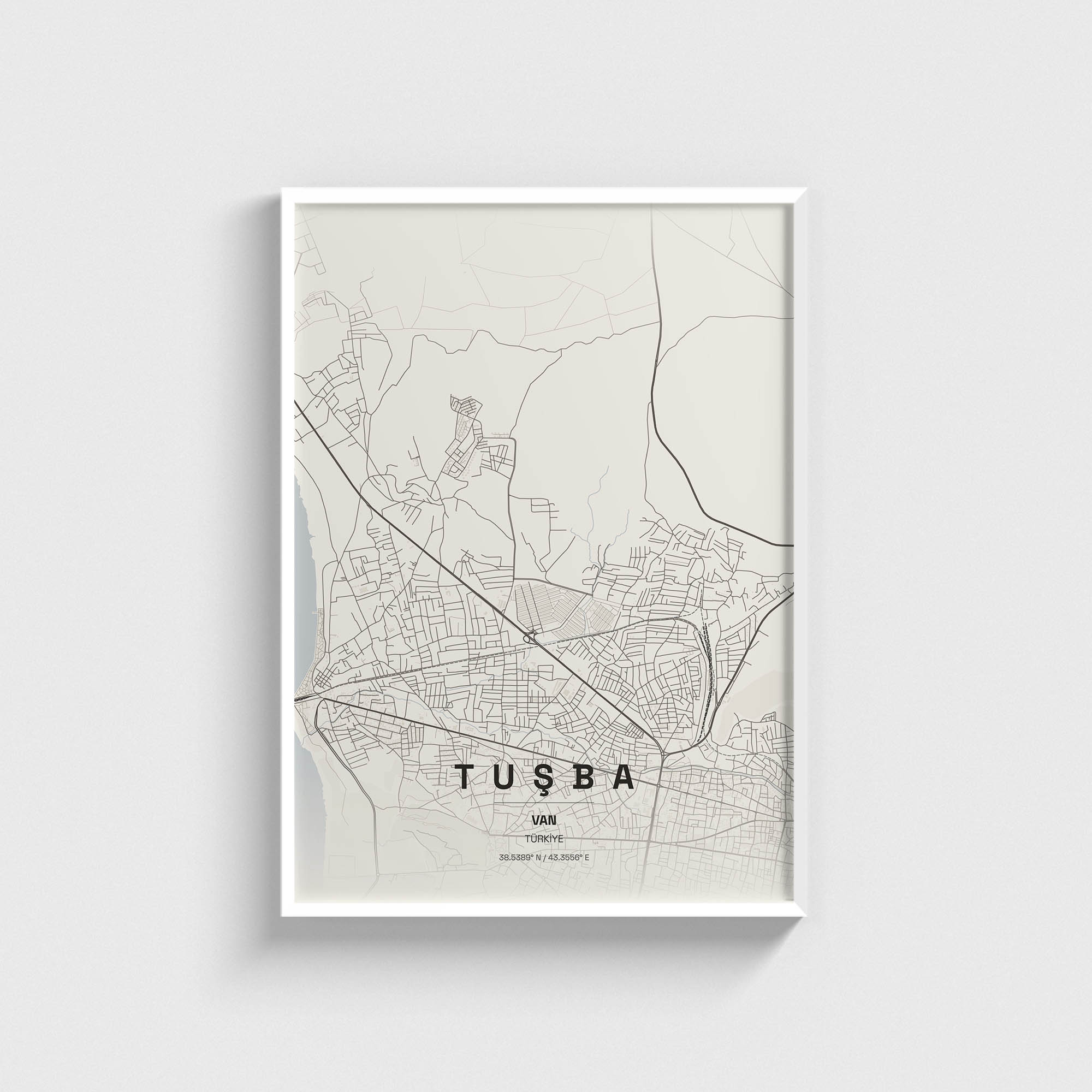 Van Tuşba İlçe Haritası Posteri - Görsel 2