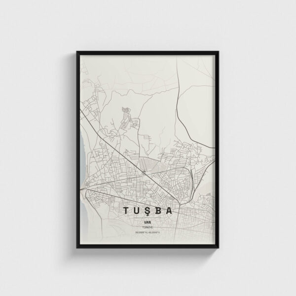Van Tuşba İlçe Haritası Posteri