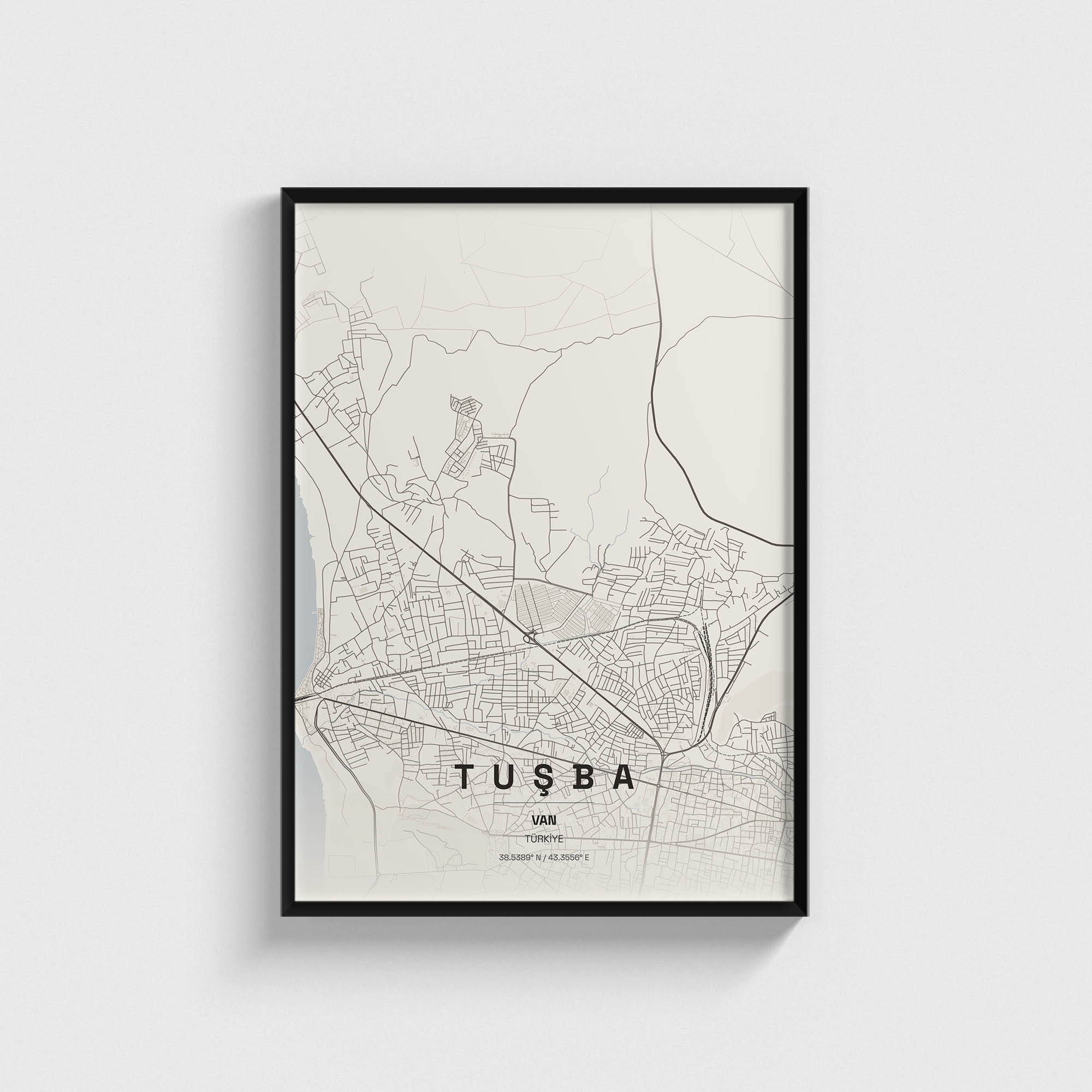 Van Tuşba İlçe Haritası Posteri