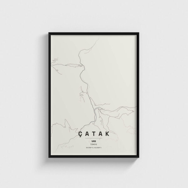Van Çatak İlçe Haritası Posteri
