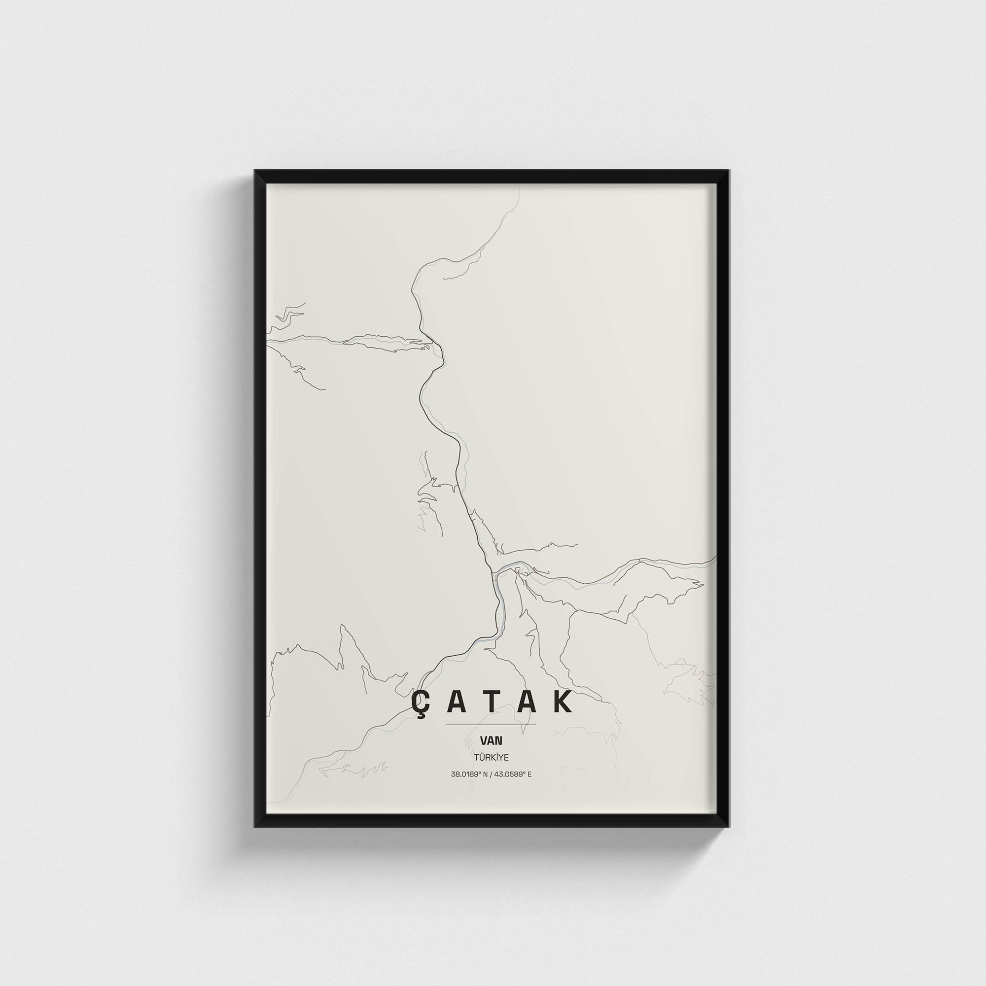 Van Çatak İlçe Haritası Posteri