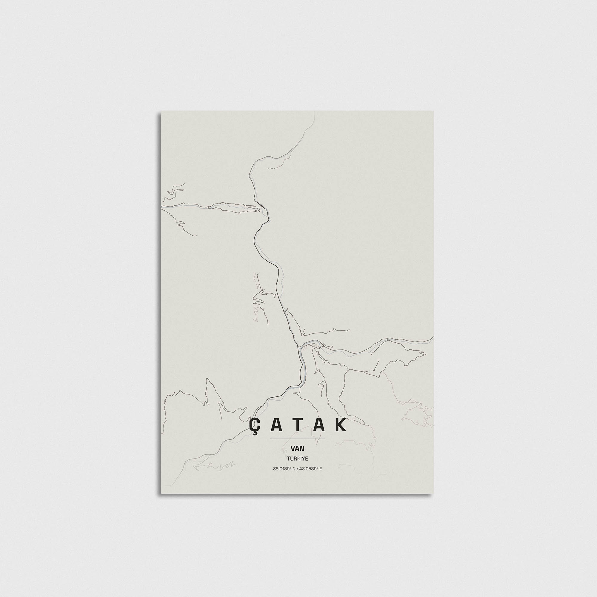 Van Çatak İlçe Haritası Posteri - Görsel 3