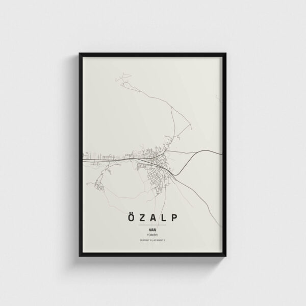 Van Özalp İlçe Haritası Posteri
