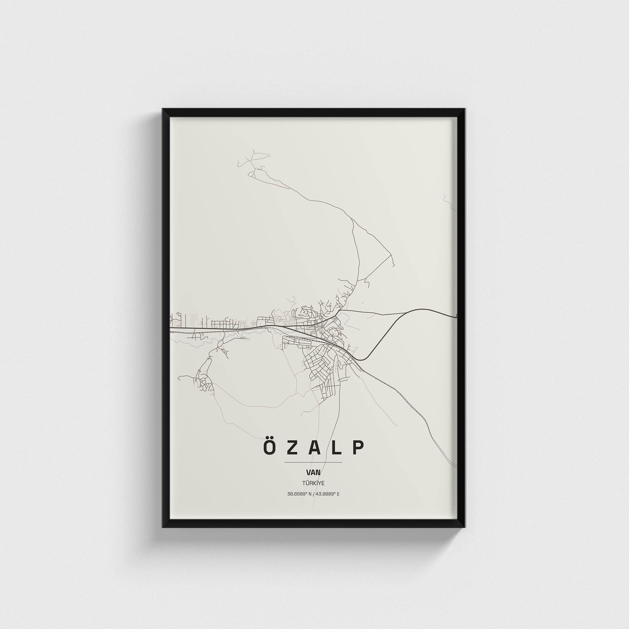 Van Özalp İlçe Haritası Posteri