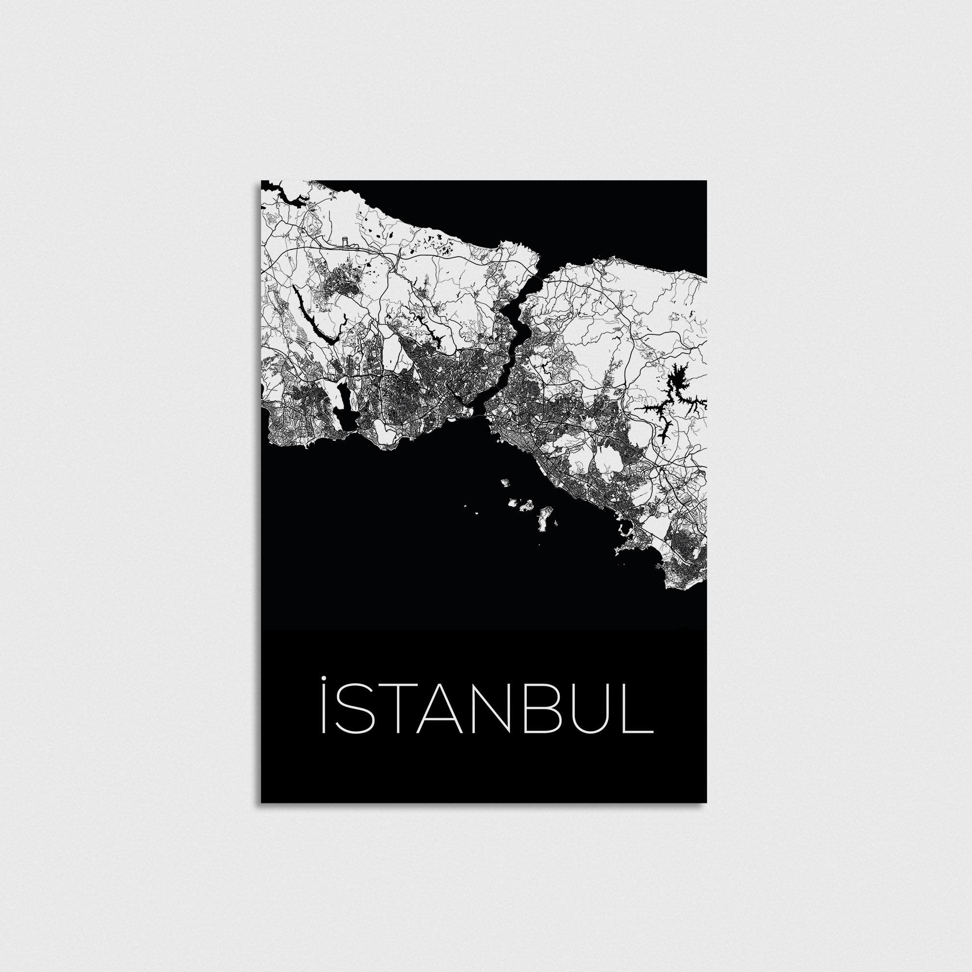 İstanbul Şehir Haritası Siyah - Görsel 3