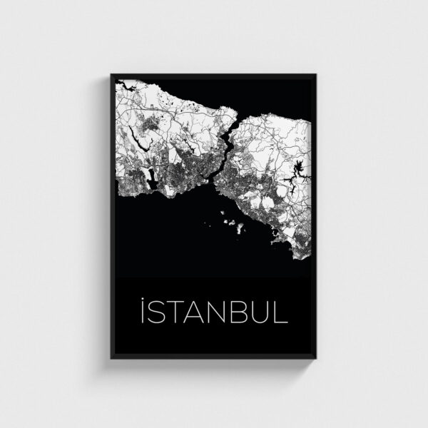İstanbul Şehir Haritası Siyah