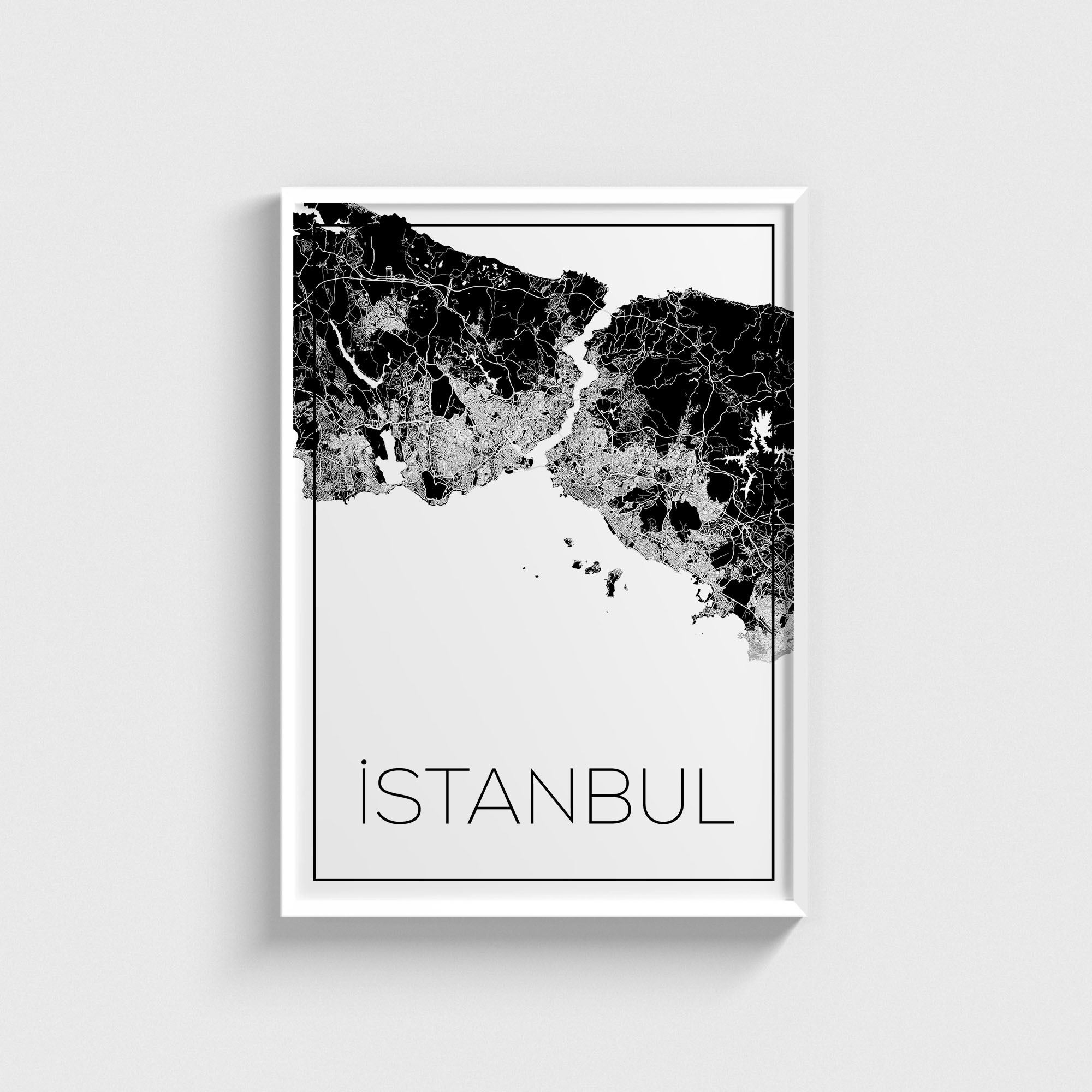 İstanbul Şehir Haritası Beyaz - Görsel 2