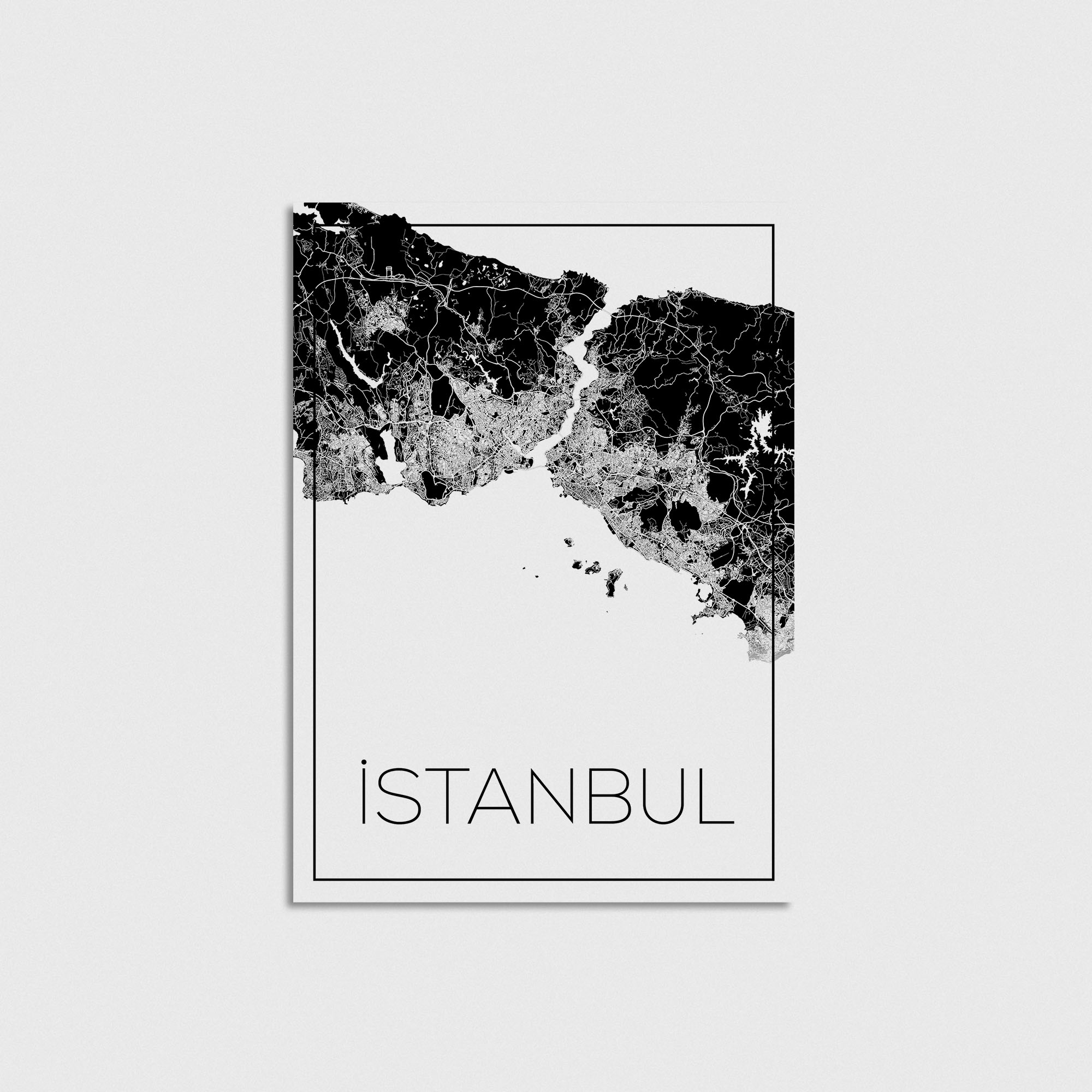 İstanbul Şehir Haritası Beyaz - Görsel 3
