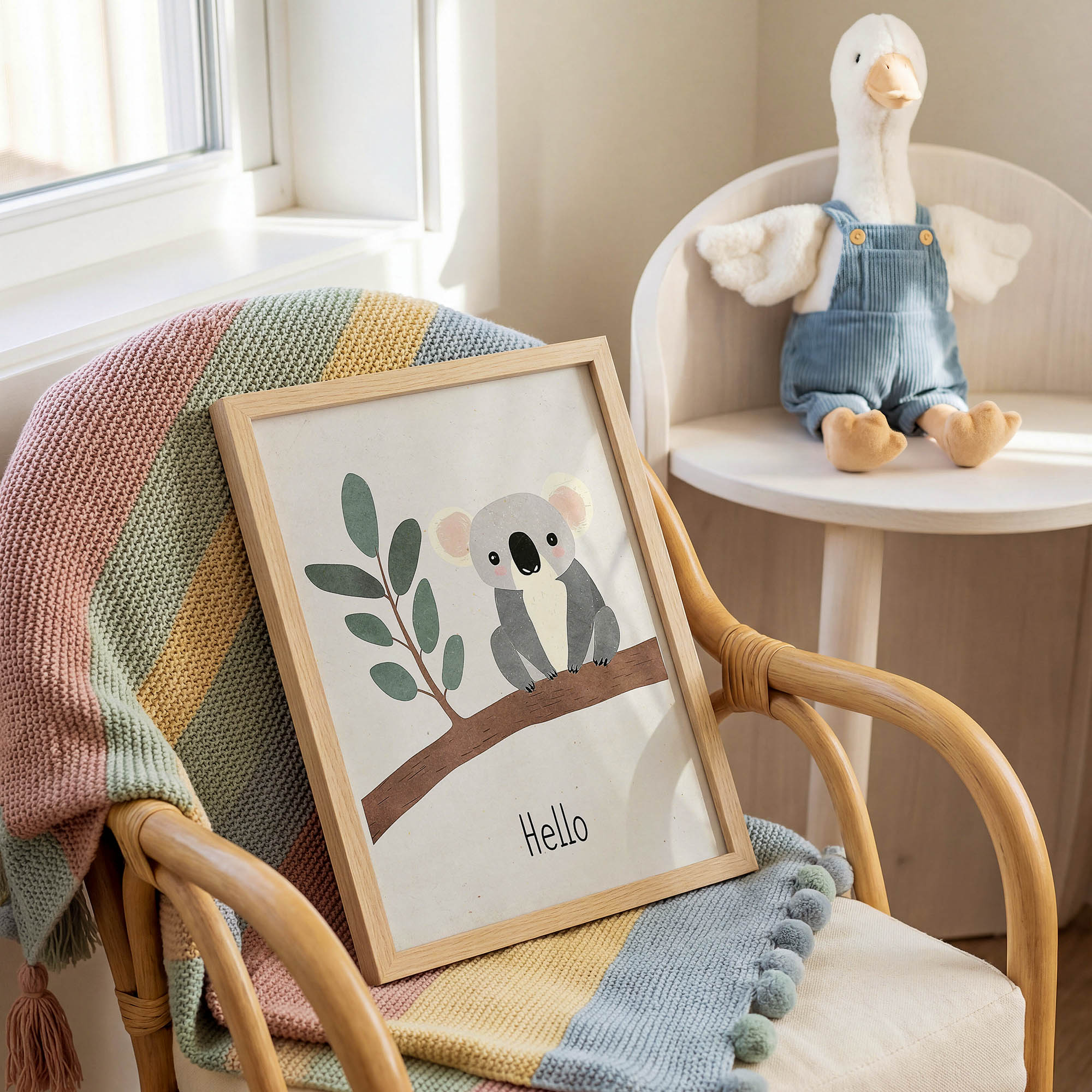 Dallarda Sevimli Koala Çocuk Odası Duvar Posteri Çerçeveli Tablo Dekorasyon - Görsel 2