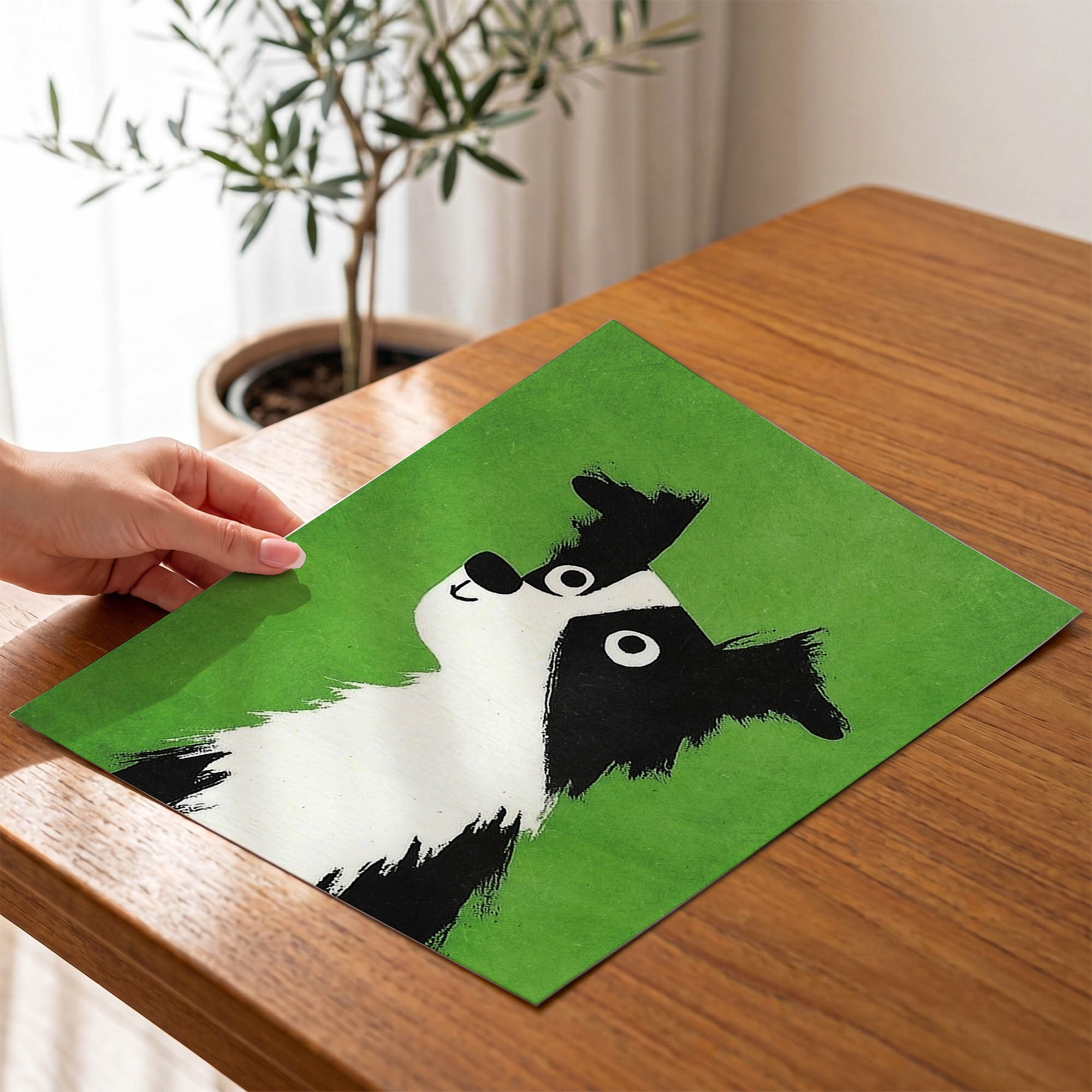Yukarı Bakan Köpek Çocuk Odası Duvar Posteri Çerçeveli Tablo Dekorasyon - Görsel 4