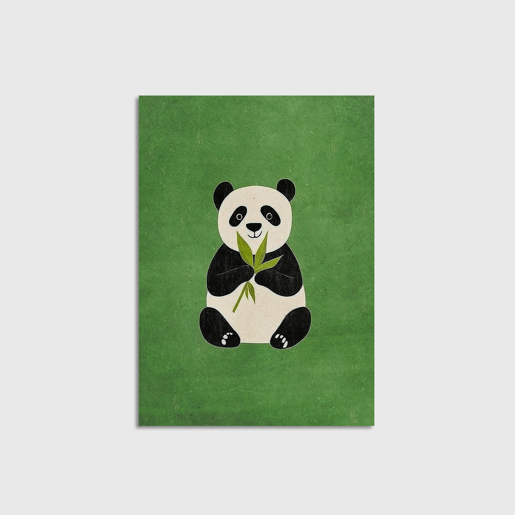 Yeşil Zeminli Panda Çocuk Odası Duvar Posteri Çerçeveli Tablo Dekorasyon - Görsel 5