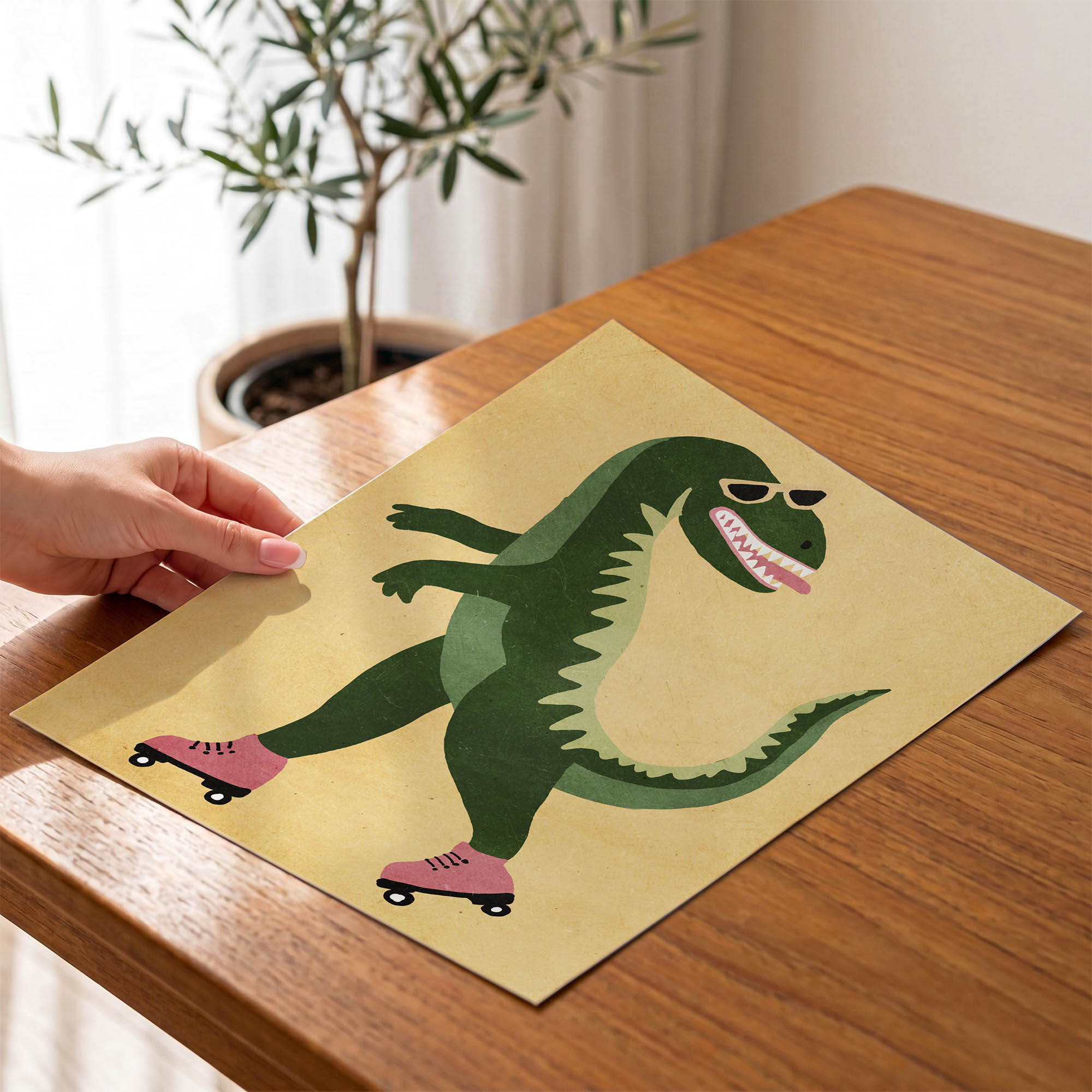 Patenli Sevimli Dinozor Çocuk Odası Duvar Posteri Çerçeveli Tablo Dekorasyon - Görsel 4