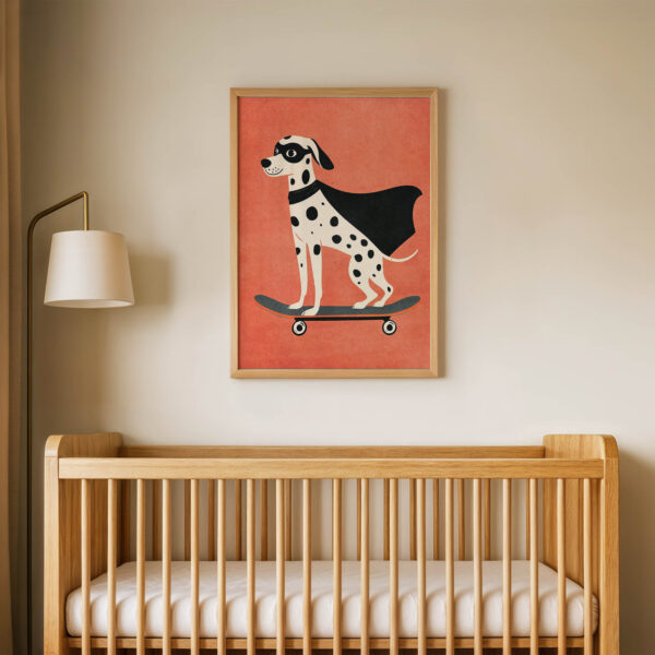 Pelerinli Sevimli Dalmaçyalı Çocuk Odası Duvar Posteri Çerçeveli Tablo Dekorasyon