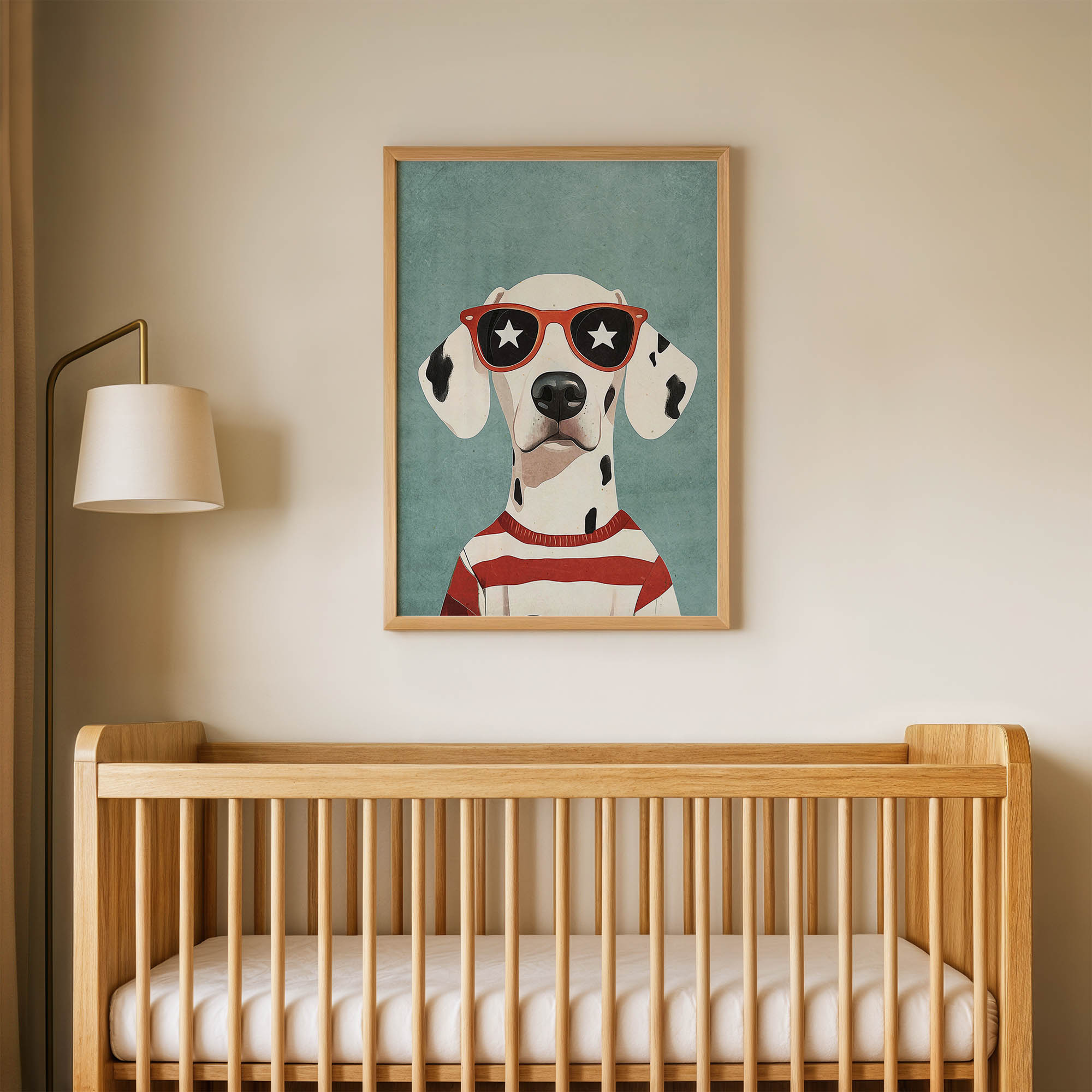 Yıldız Gözlüklü Dalmaçyalı Çocuk Odası Duvar Posteri Çerçeveli Tablo Dekorasyon
