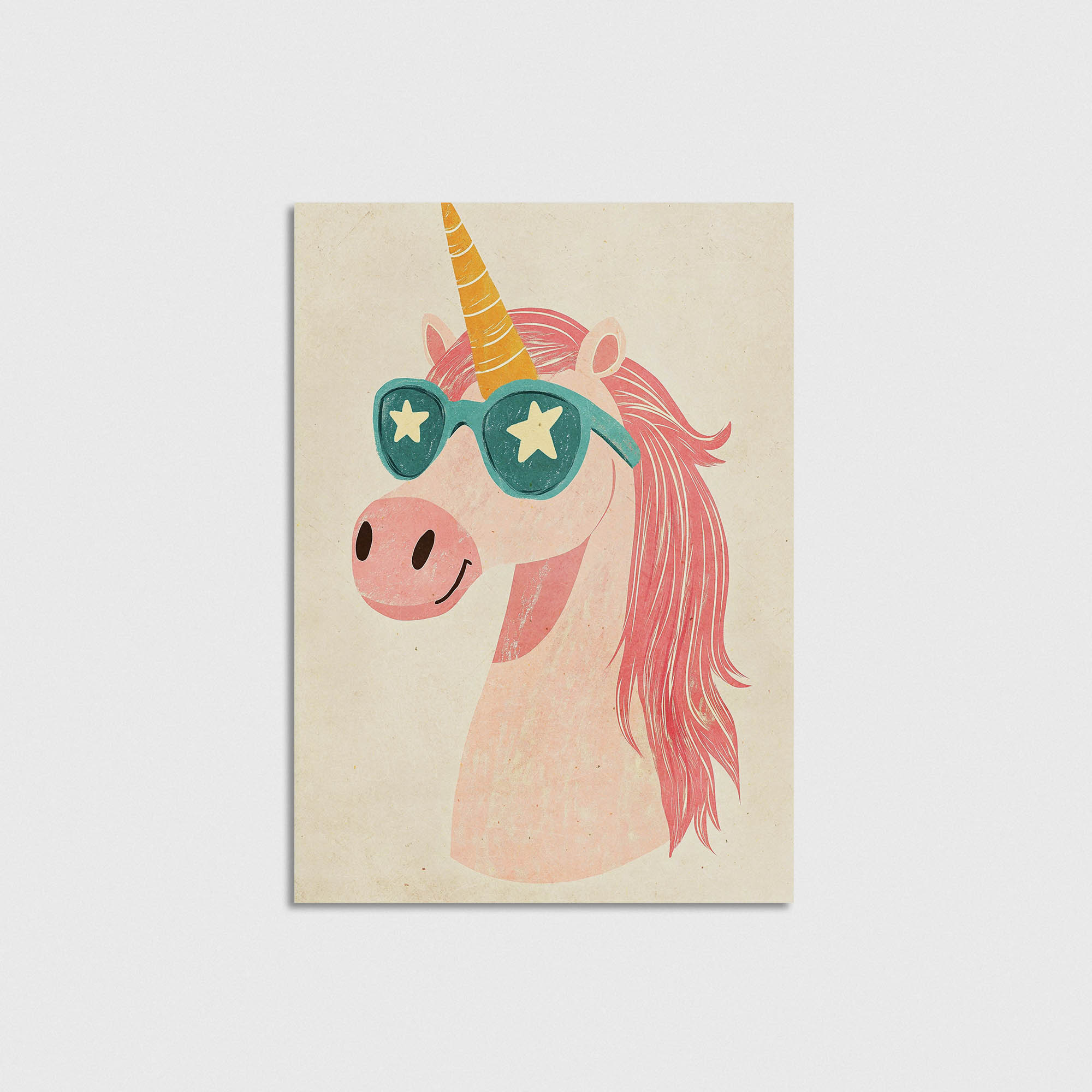 Yıldız Gözlüklü Unicorn Çocuk Odası Duvar Posteri Çerçeveli Tablo Dekorasyon - Görsel 5