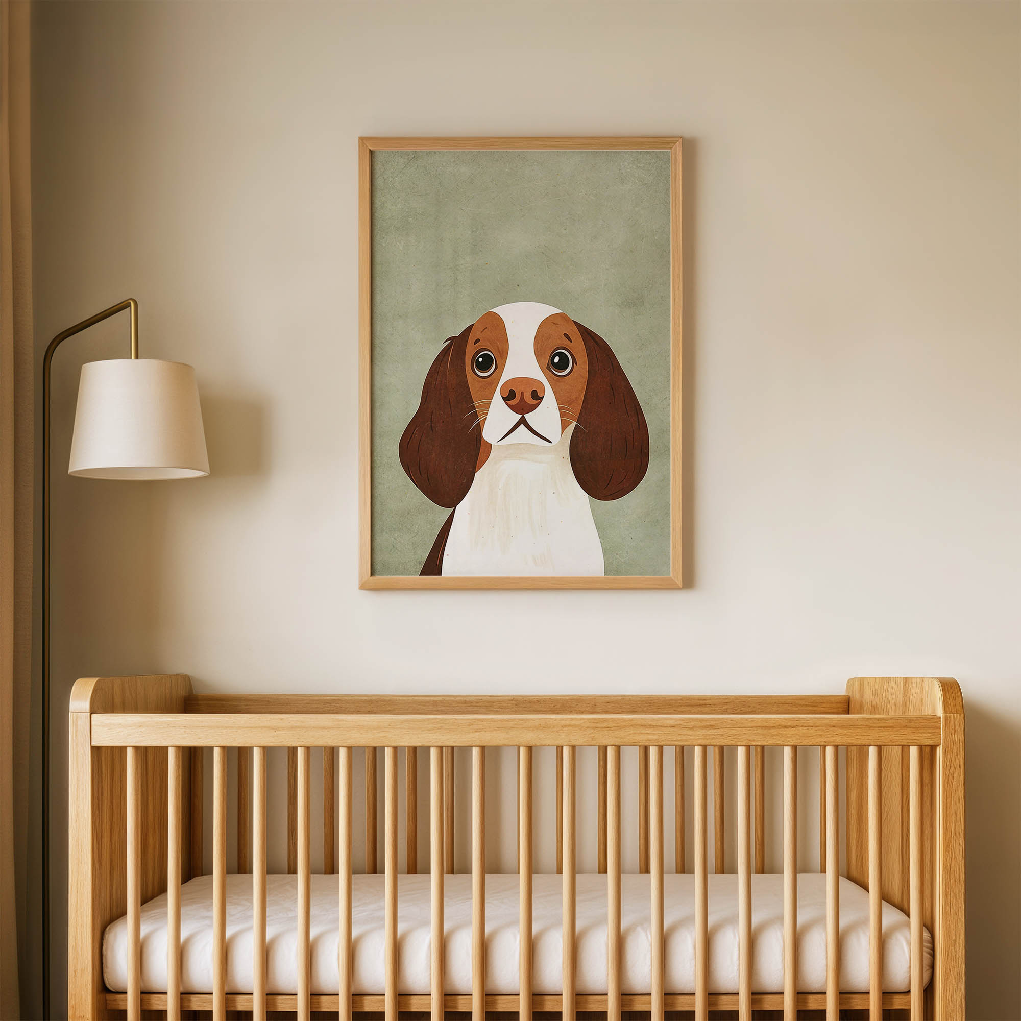 Uzun Kulaklı Köpek Çocuk Odası Duvar Posteri Çerçeveli Tablo Dekorasyon