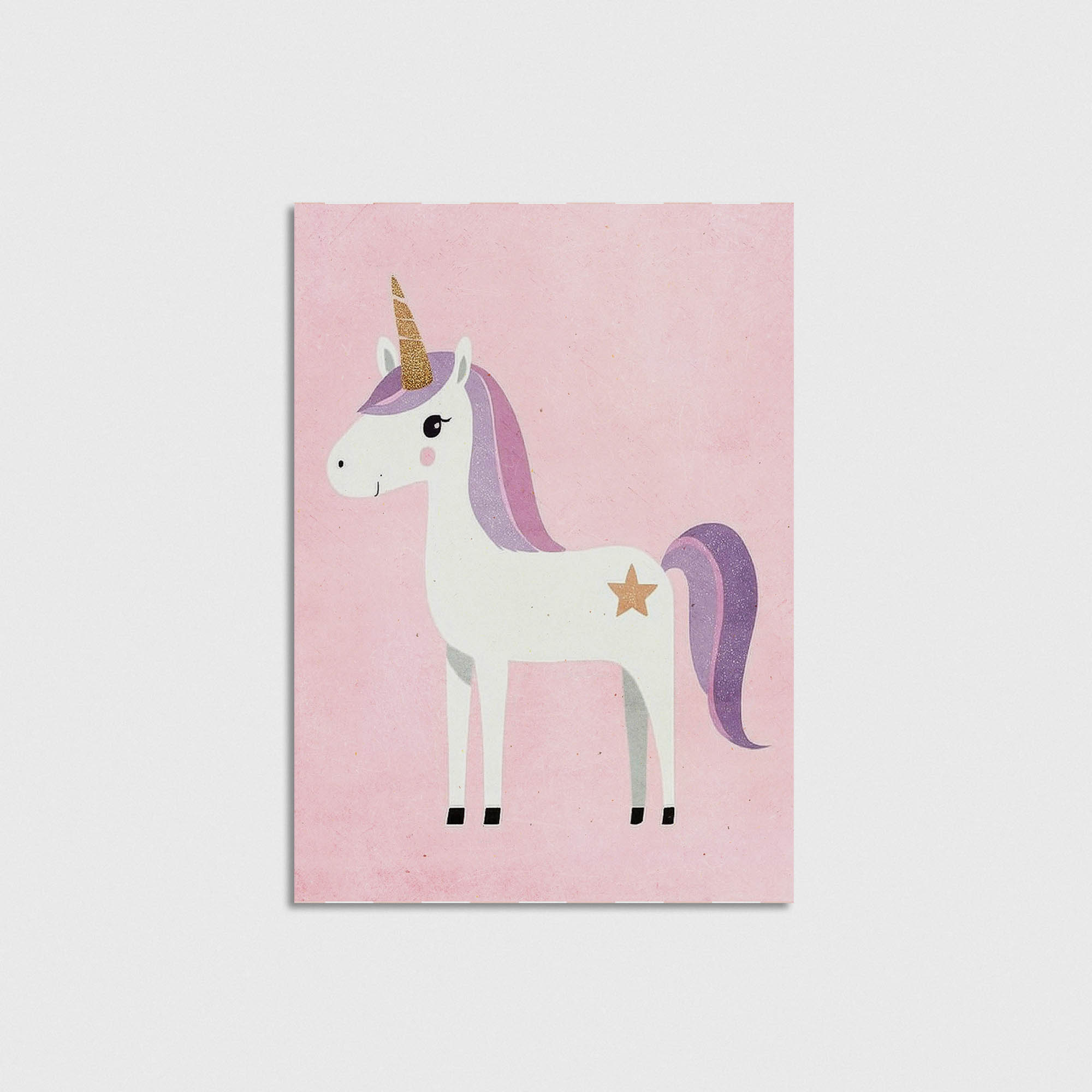 Sevimli Beyaz Unicorn Çocuk Odası Duvar Posteri Çerçeveli Tablo Dekorasyon - Görsel 5