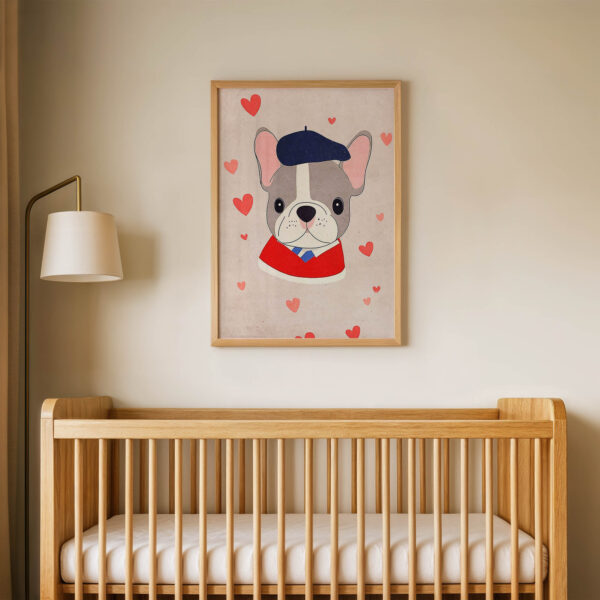 Ressam Yavru Köpek Çocuk Odası Duvar Posteri Çerçeveli Tablo Dekorasyon