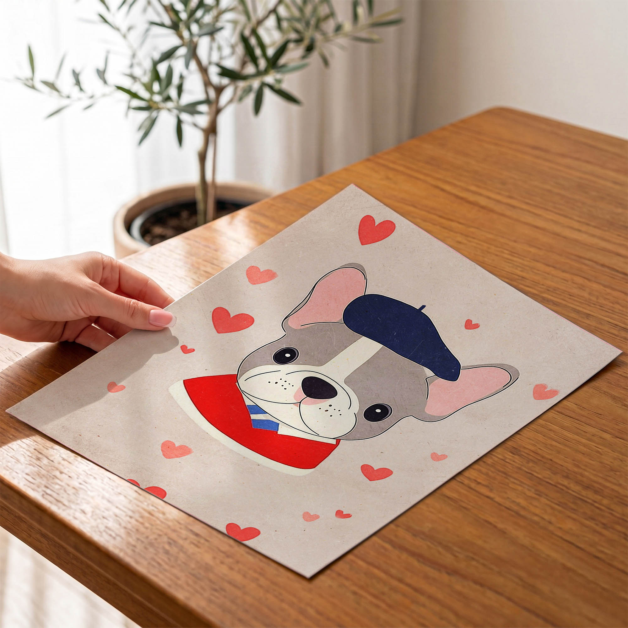 Ressam Yavru Köpek Çocuk Odası Duvar Posteri Çerçeveli Tablo Dekorasyon - Görsel 4