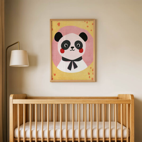 Uykucu Panda Çocuk Odası Duvar Posteri Çerçeveli Tablo Dekorasyon
