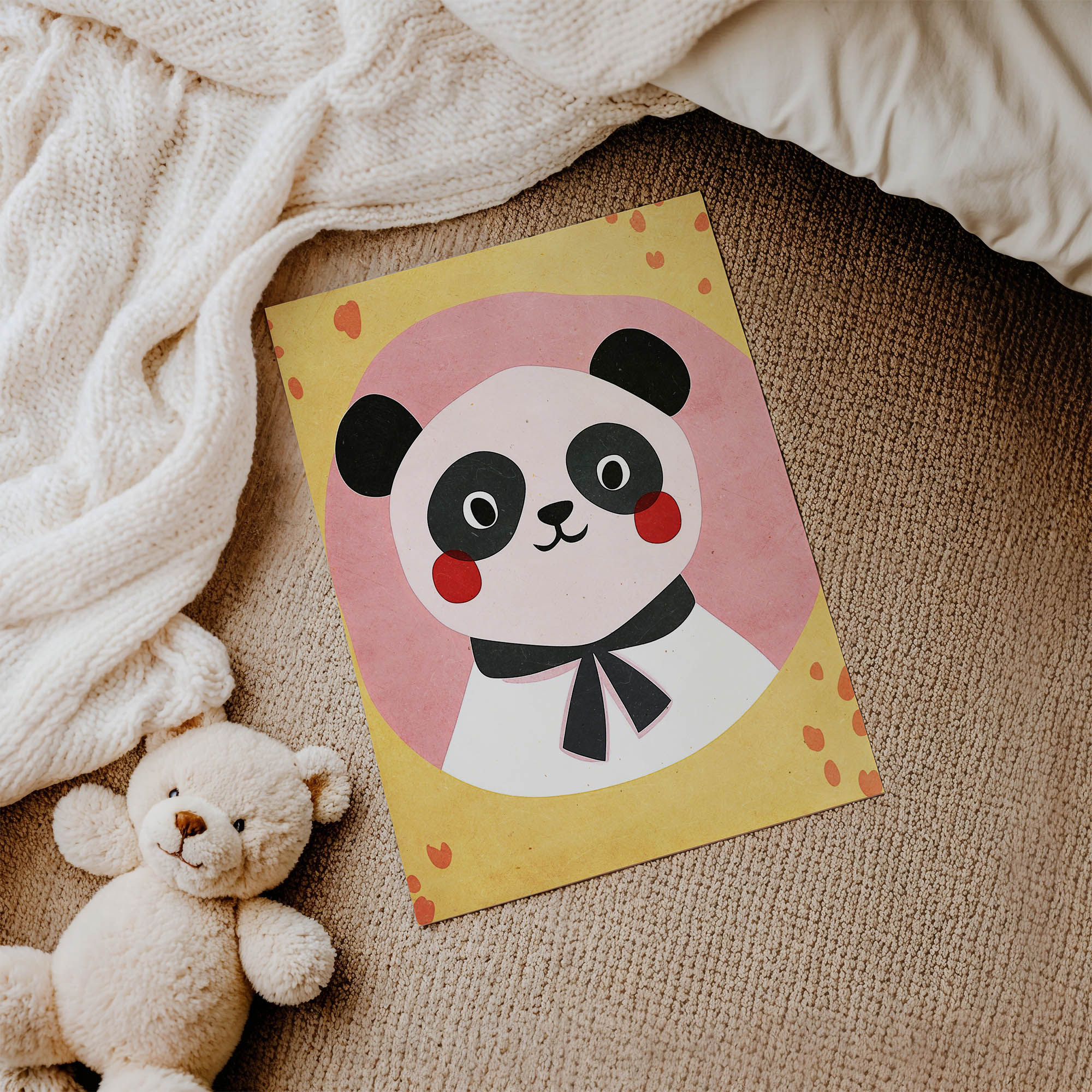 Uykucu Panda Çocuk Odası Duvar Posteri Çerçeveli Tablo Dekorasyon - Görsel 3