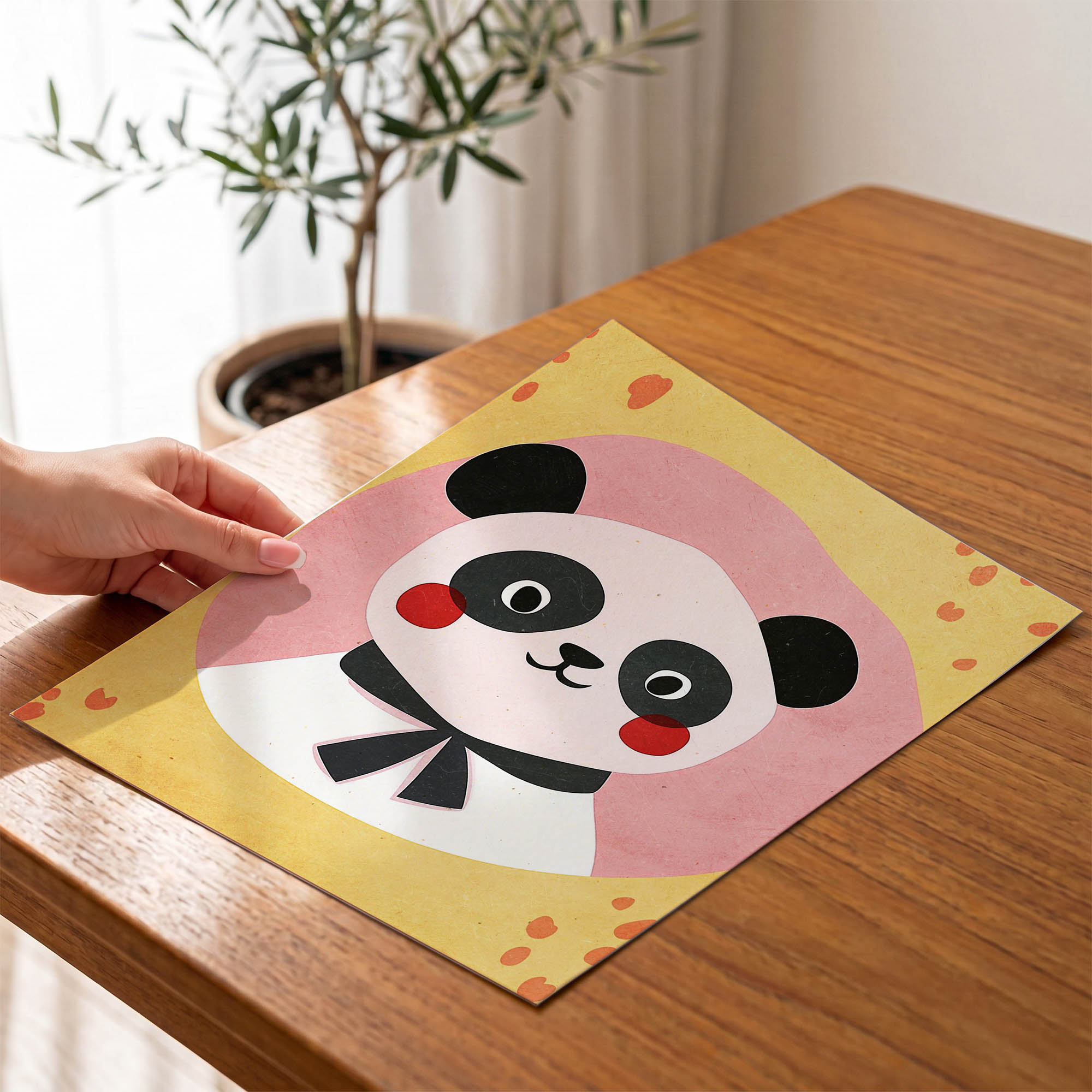 Uykucu Panda Çocuk Odası Duvar Posteri Çerçeveli Tablo Dekorasyon - Görsel 4
