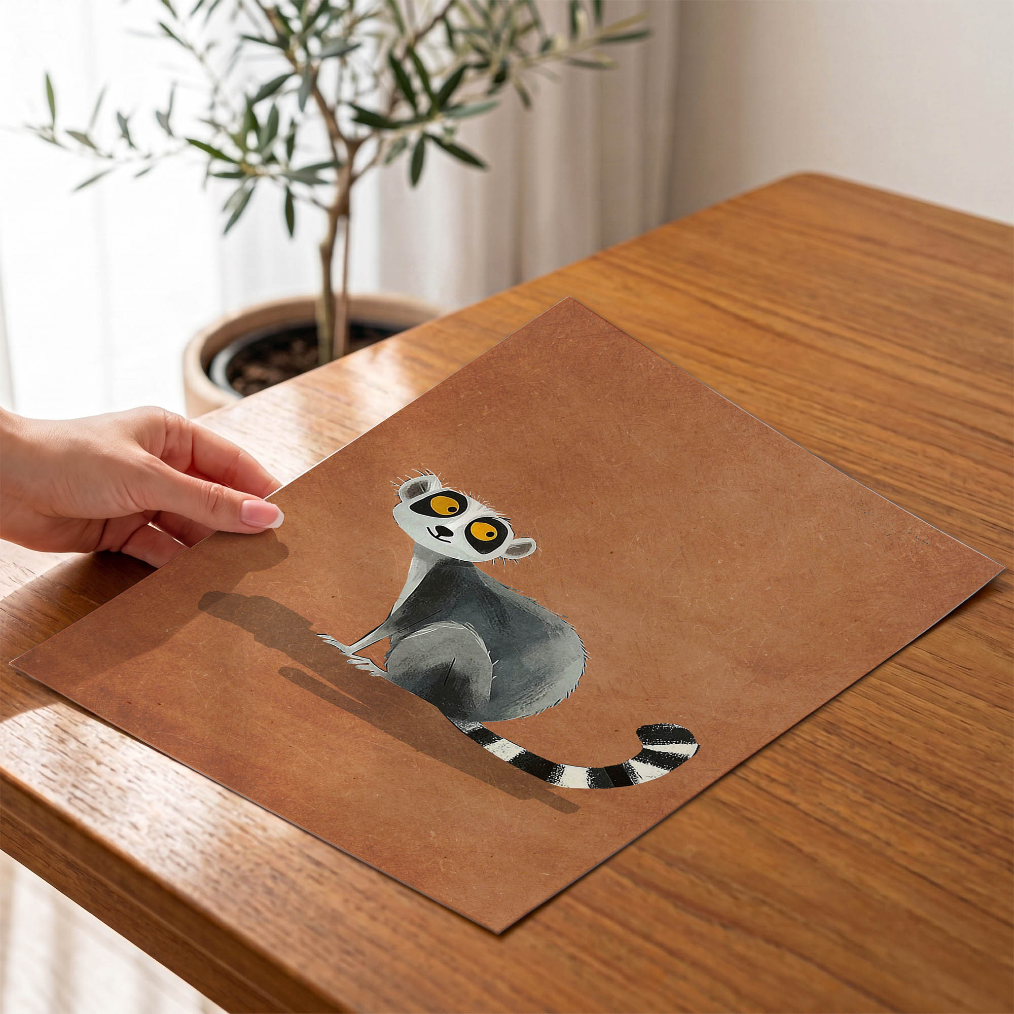 Şaşkın Lemur Çocuk Odası Duvar Posteri Çerçeveli Tablo Dekorasyon - Görsel 4
