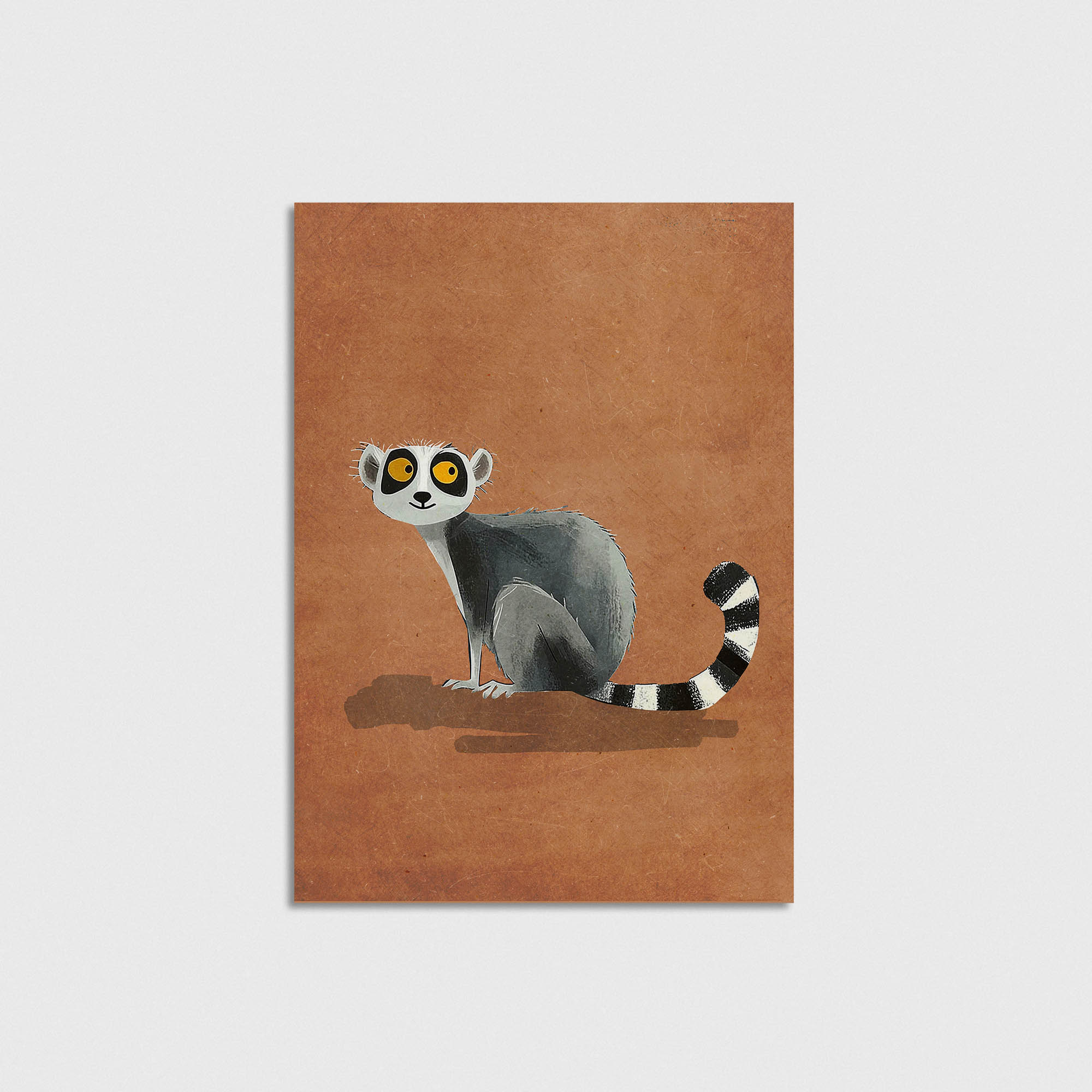 Şaşkın Lemur Çocuk Odası Duvar Posteri Çerçeveli Tablo Dekorasyon - Görsel 5