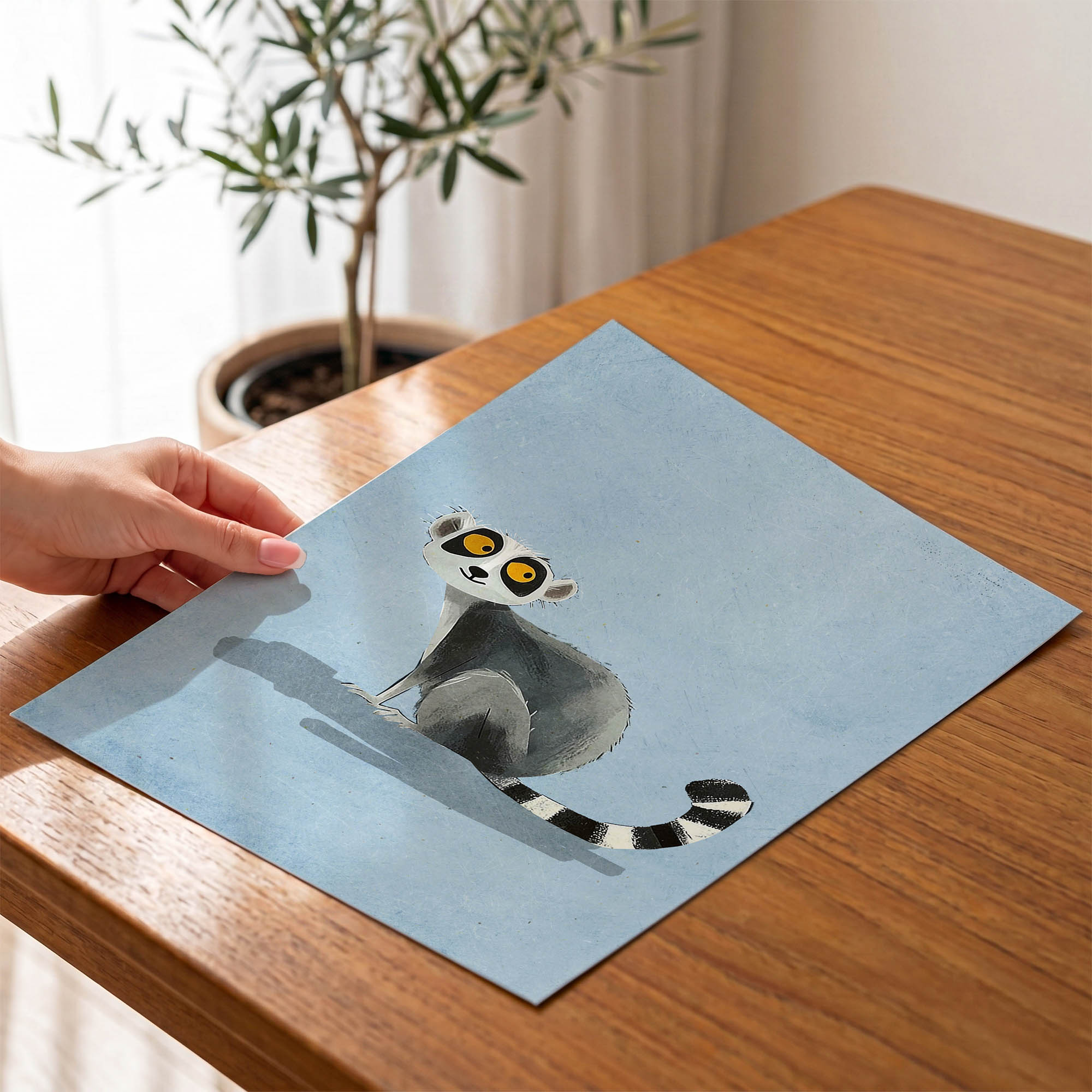 Şaşıran Lemur Çocuk Odası Duvar Posteri Çerçeveli Tablo Dekorasyon - Görsel 4