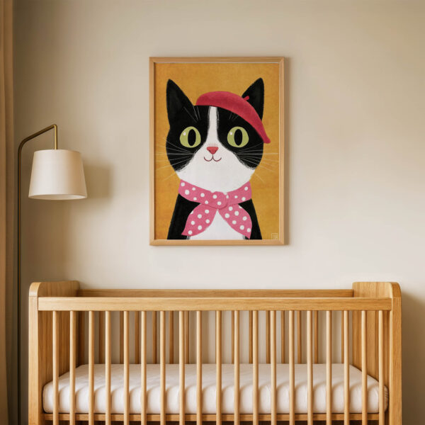Şirin Kedi Çocuk Odası Duvar Posteri Çerçeveli Tablo Dekorasyon